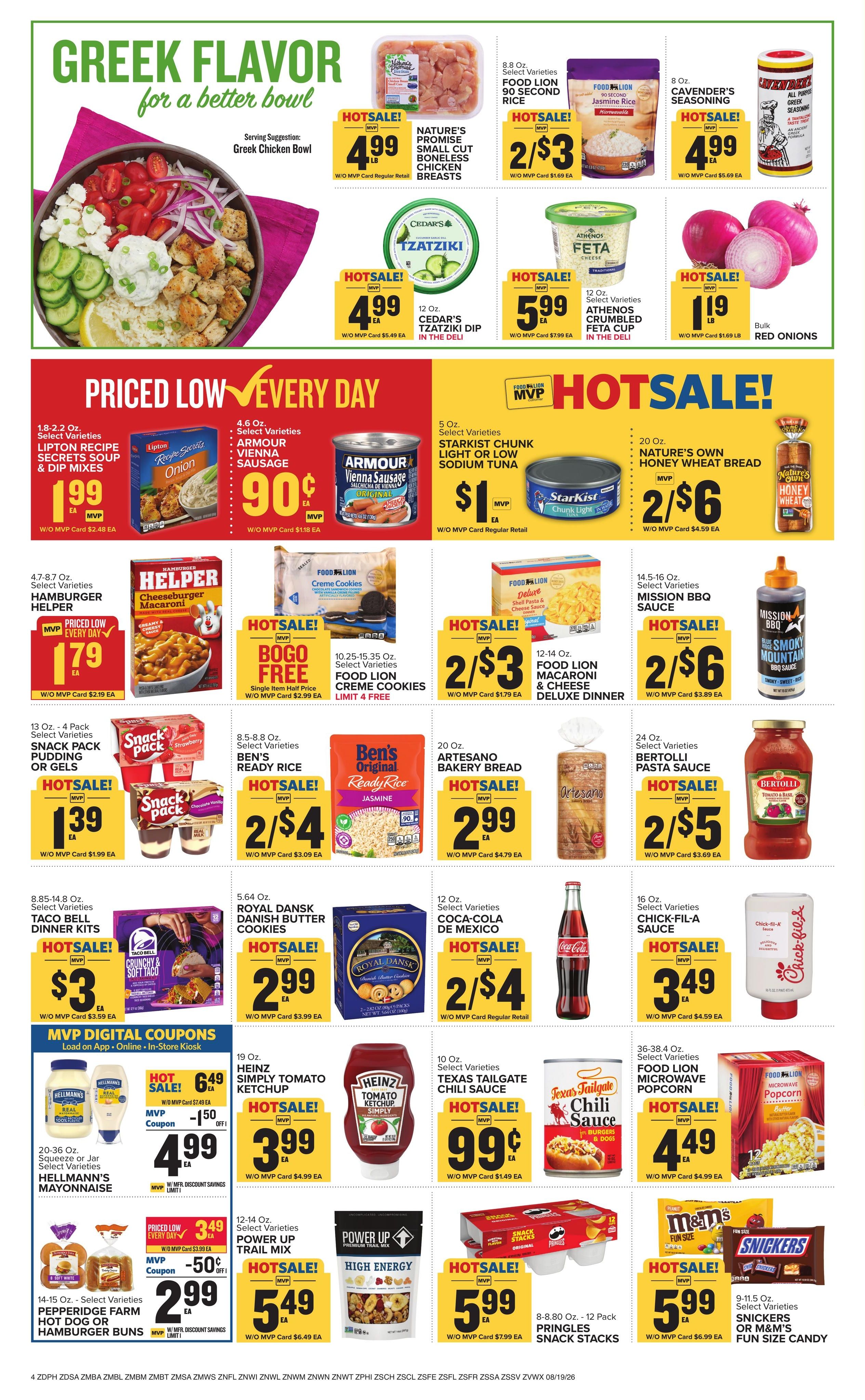 Food Lion (Alexandria–Arlington Area, VA) Weekly Ad August 19 - 25, 2026