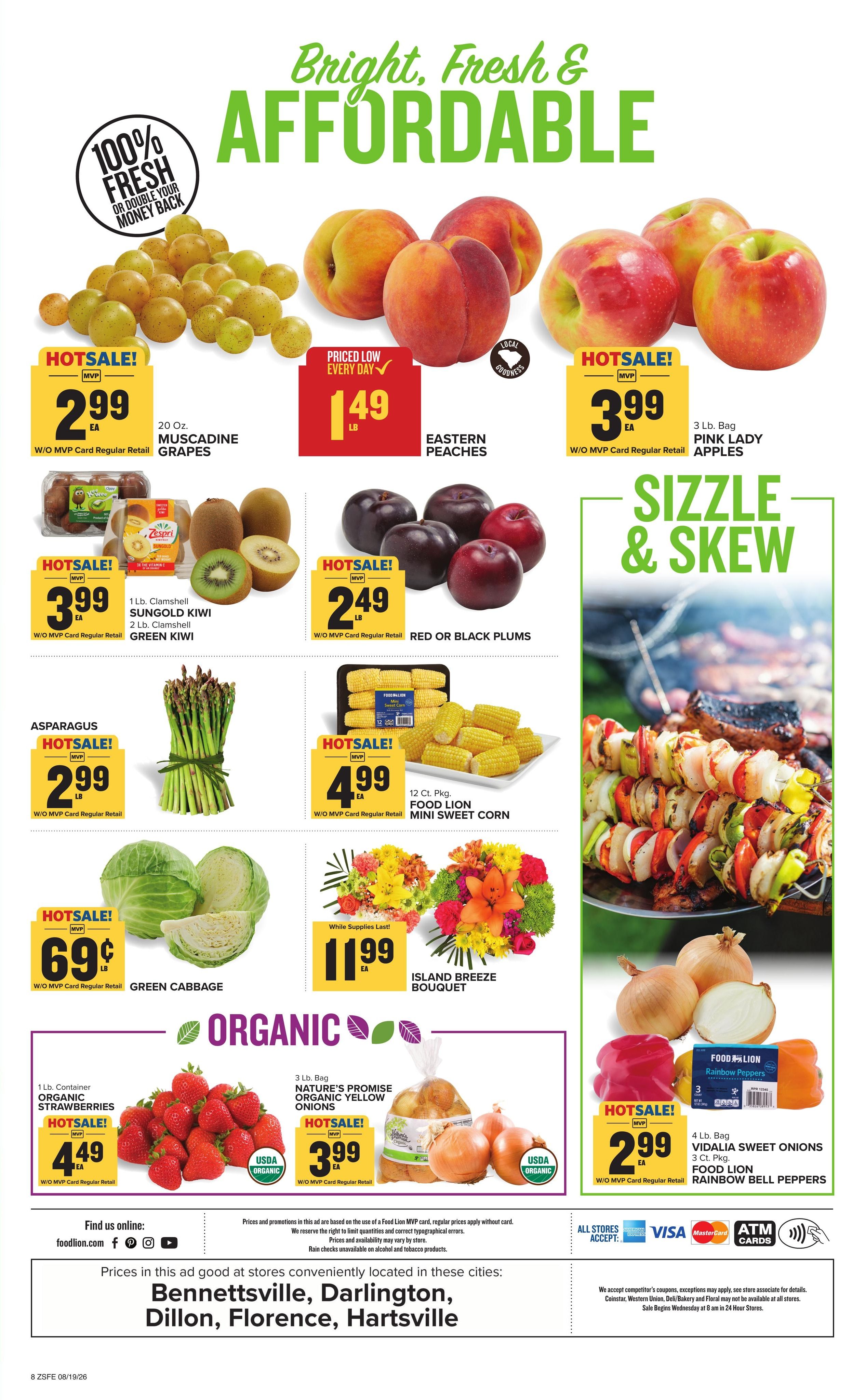 Food Lion (Bennettsville Area, SC) Weekly Ad August 19 - 25, 2026