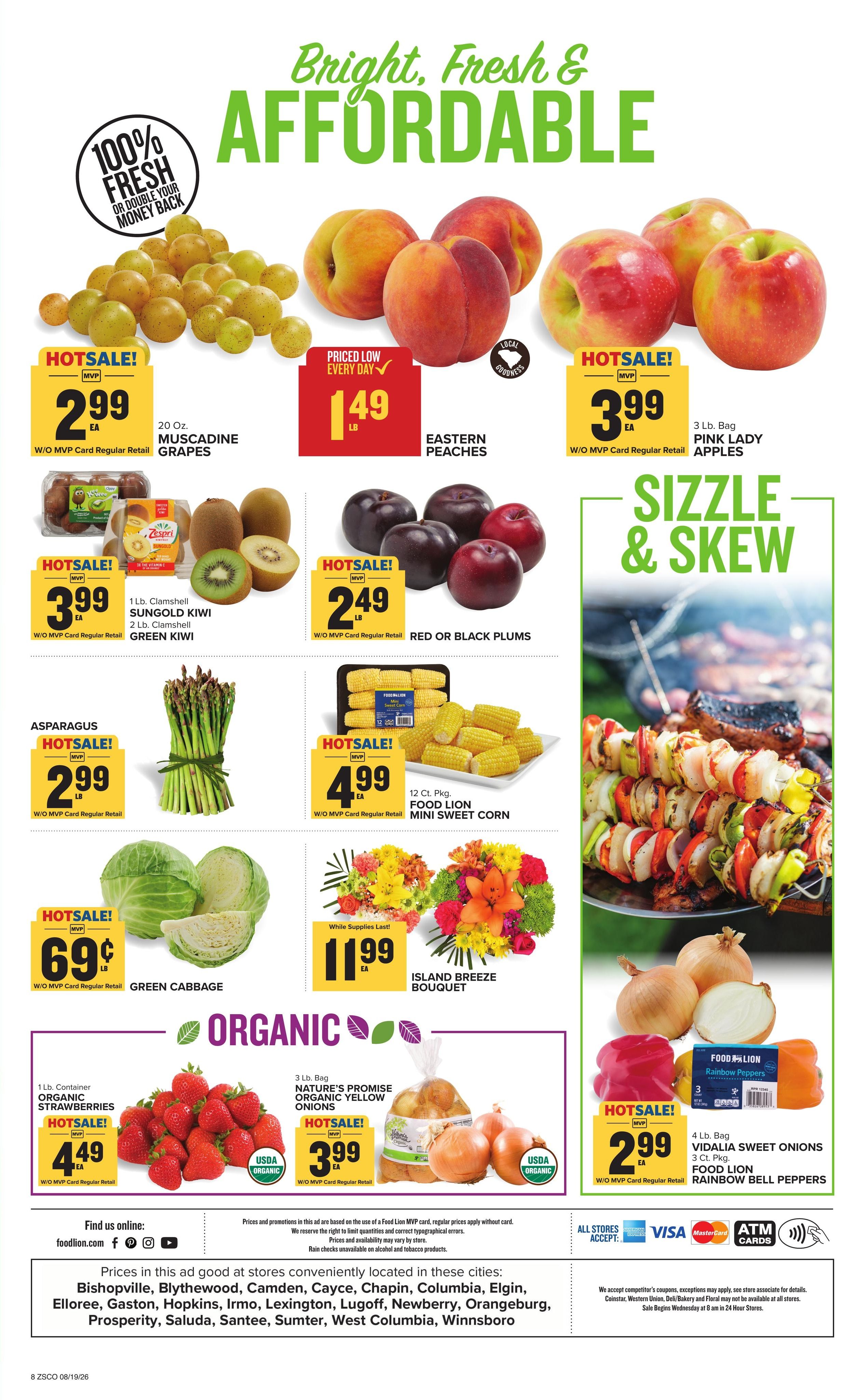 Food Lion (Columbia Area, SC) Weekly Ad August 19 - 25, 2026