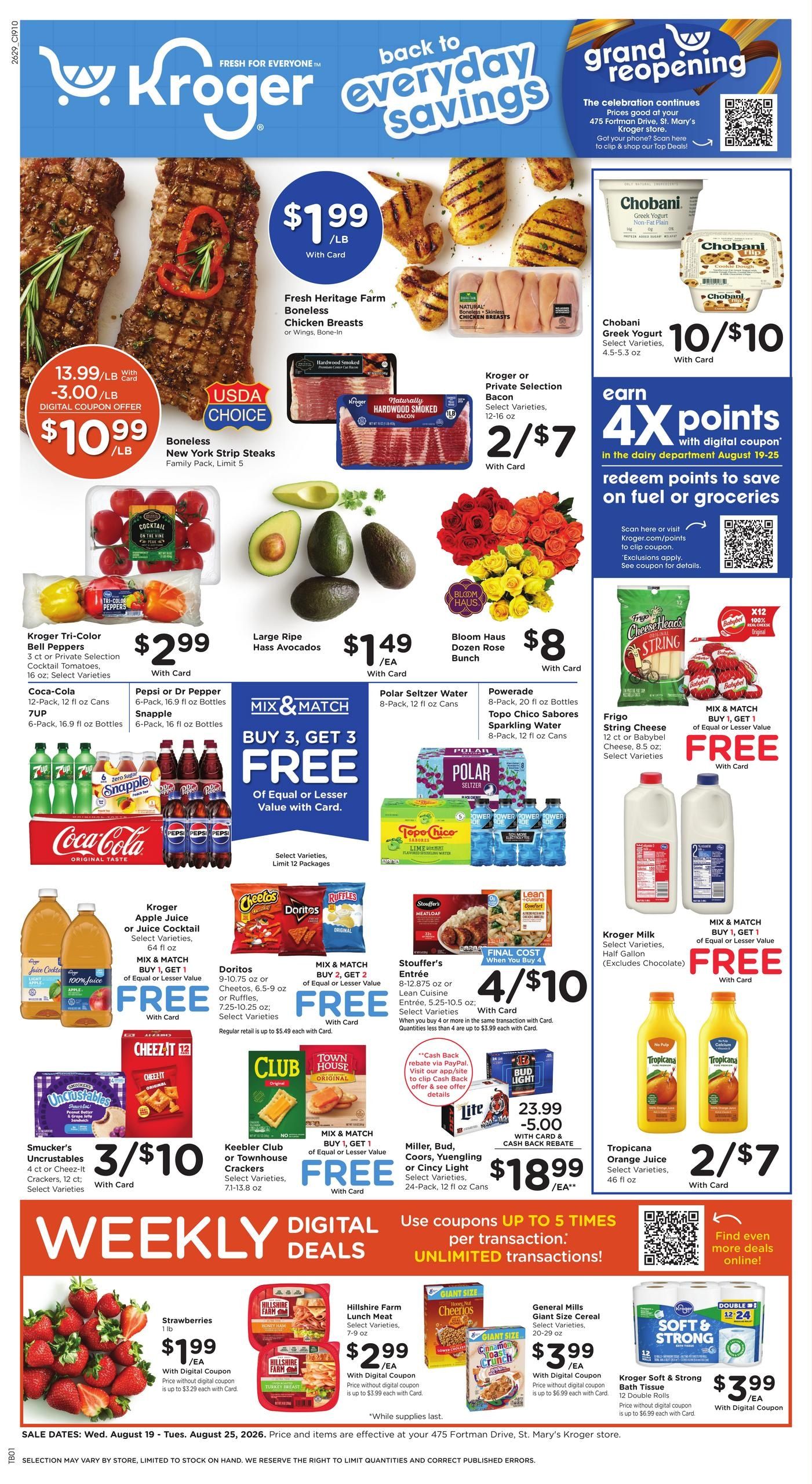 Kroger (Van Wert Area, OH) Weekly Ad August 19 - 25, 2026