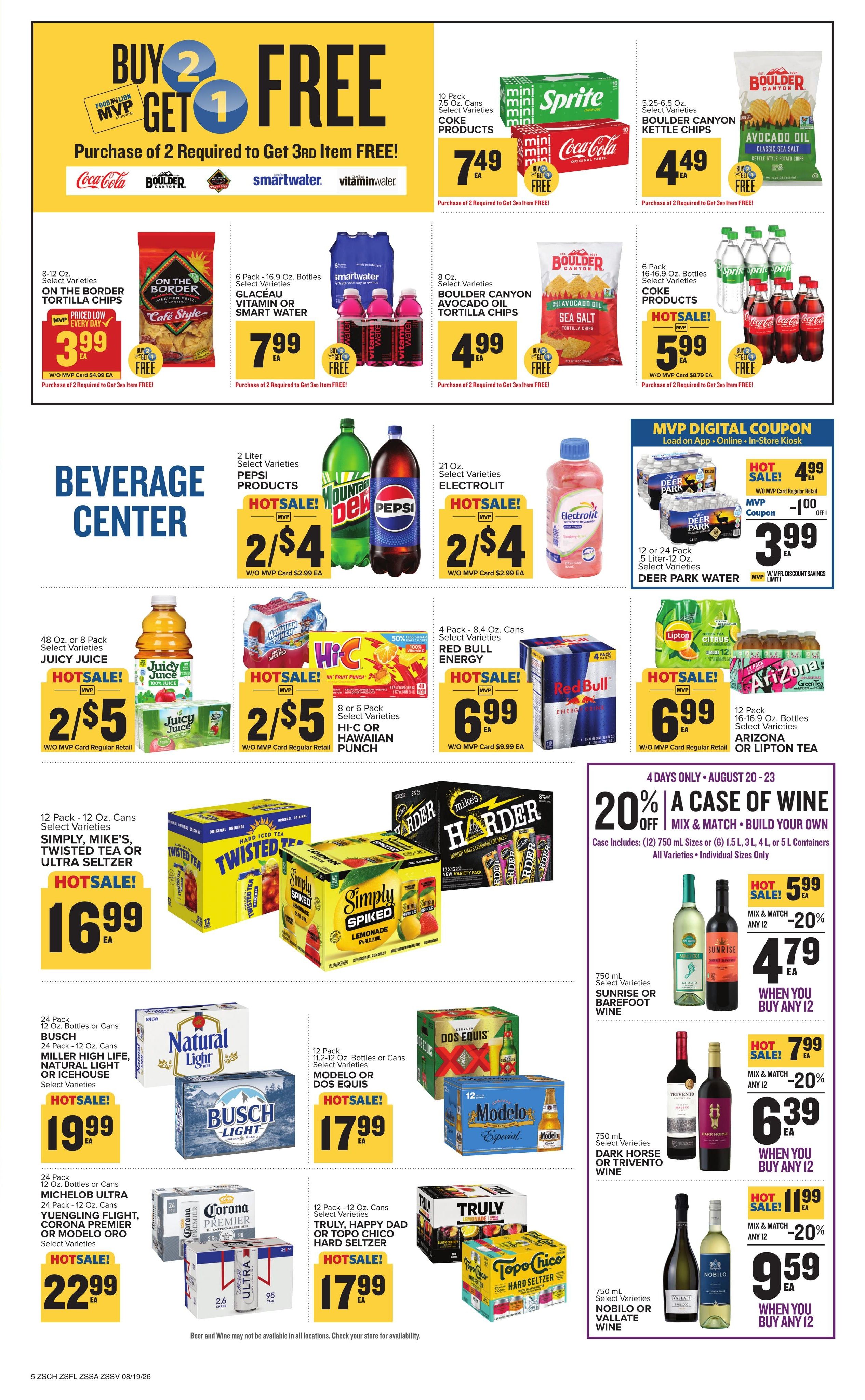 Food Lion (Estill–Hampton Area, SC) Weekly Ad August 19 - 25, 2026