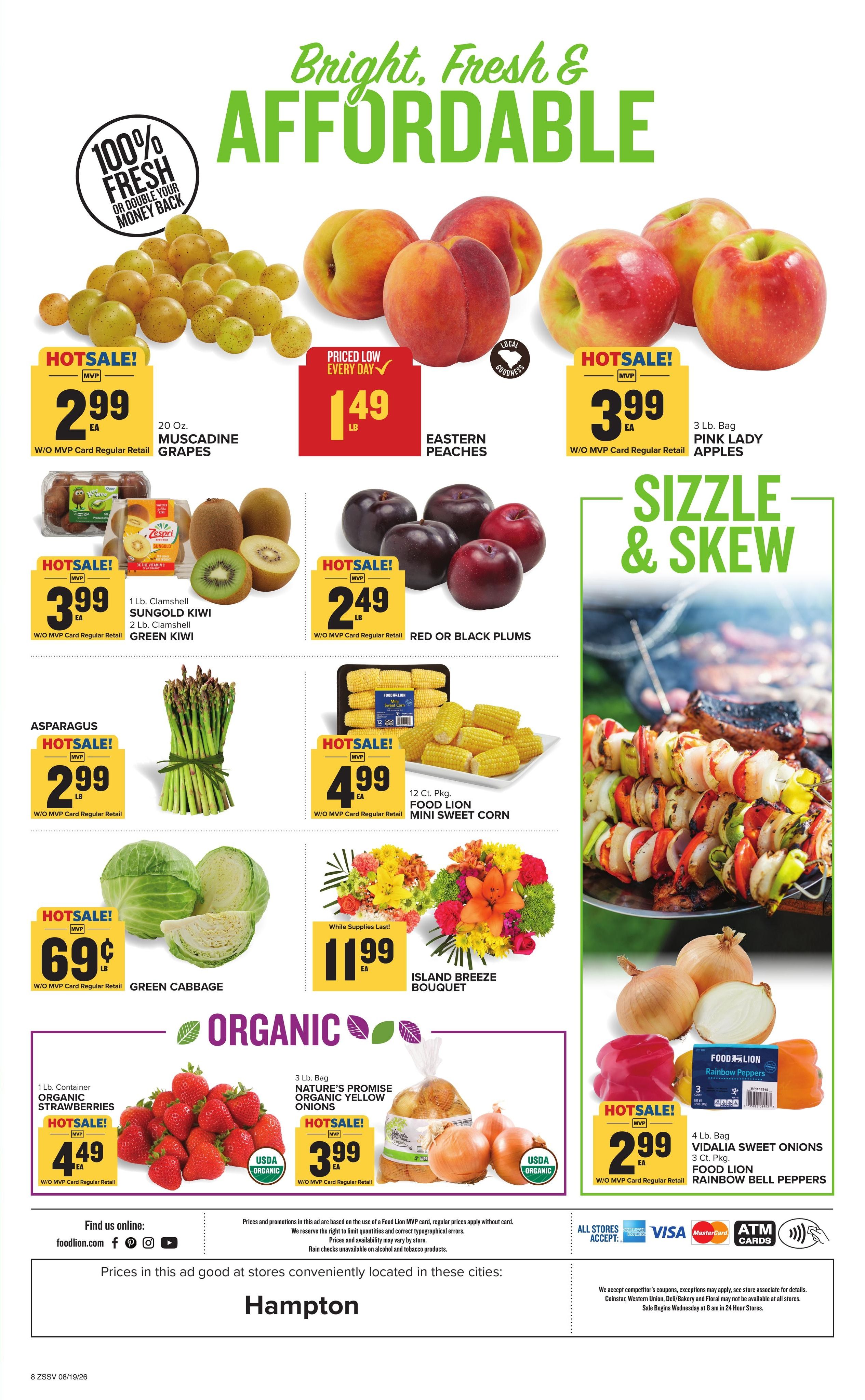 Food Lion (Estill–Hampton Area, SC) Weekly Ad August 19 - 25, 2026