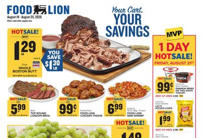 Food Lion (Lewisburg–Maxwelton Area, WV) Weekly Ad August 19 - 25, 2026