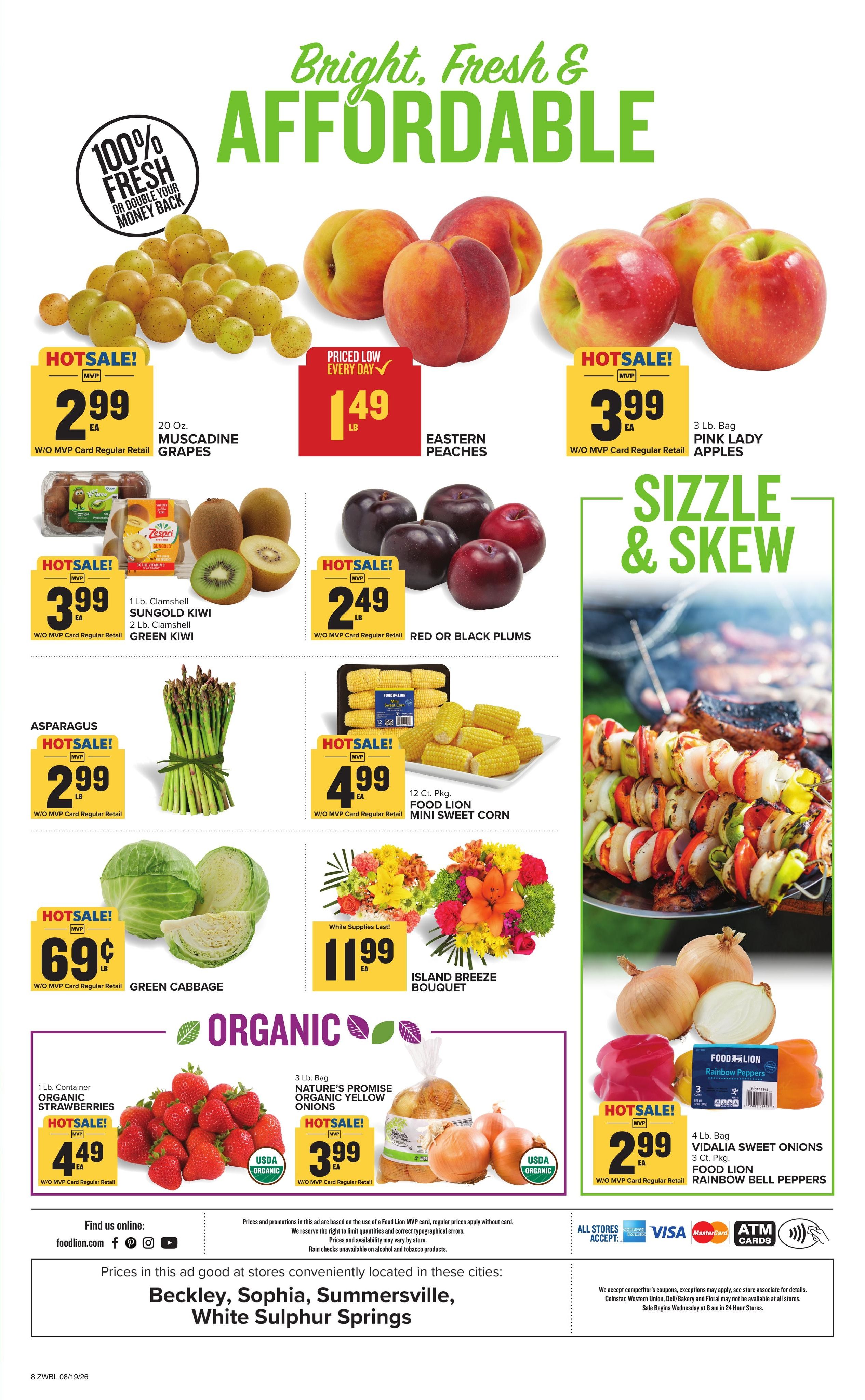 Food Lion (Lewisburg–Maxwelton Area, WV) Weekly Ad August 19 - 25, 2026