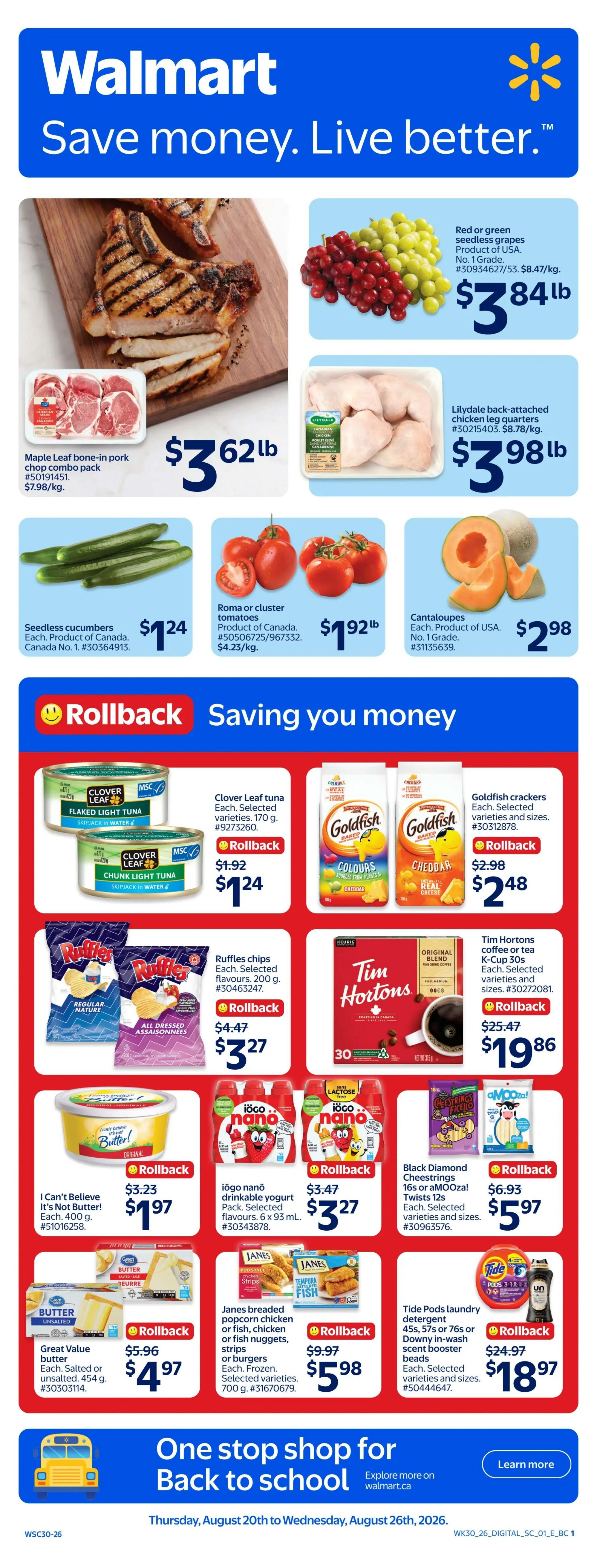 Walmart (West) Flyer August 20 to 26