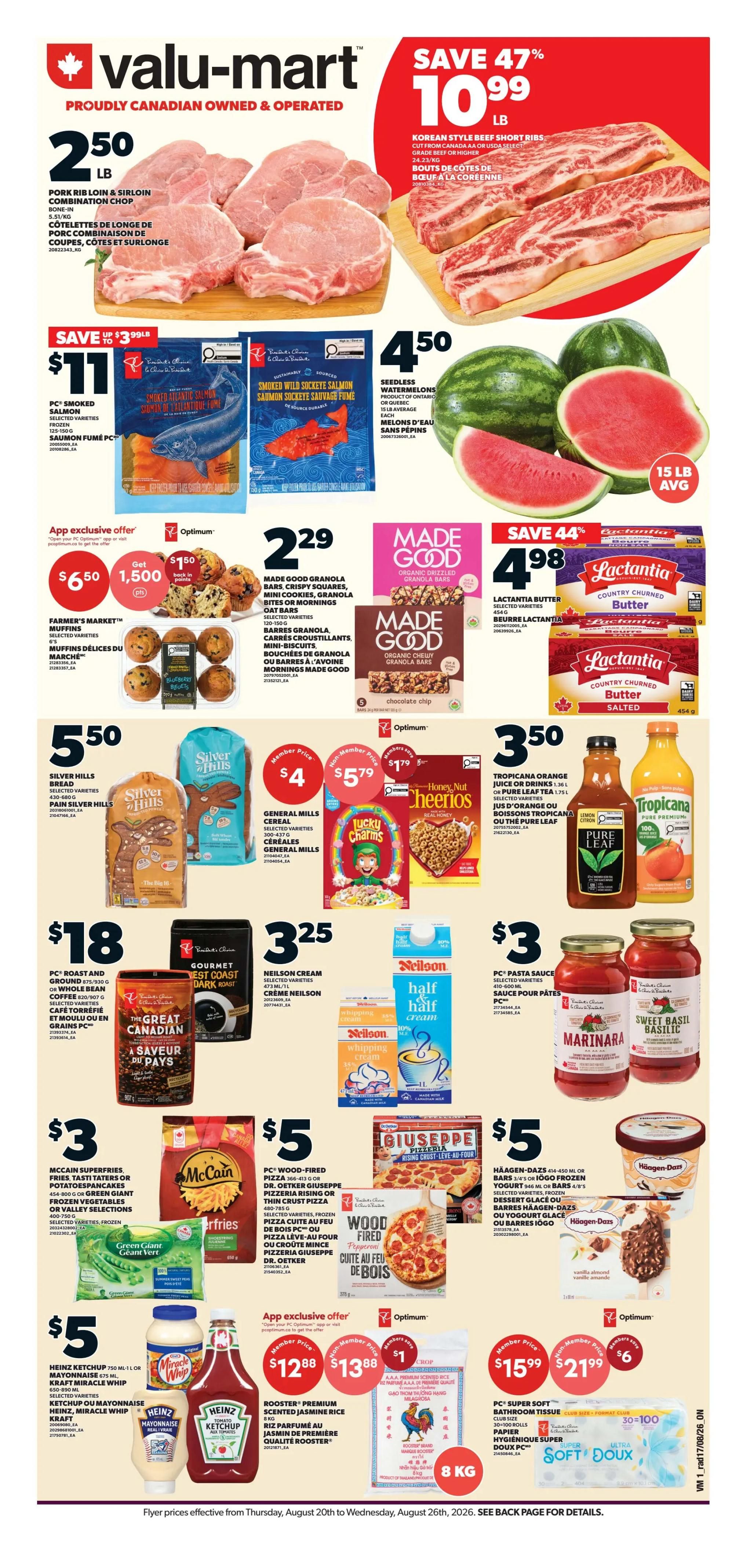 Valu-mart Flyer August 20 to 26