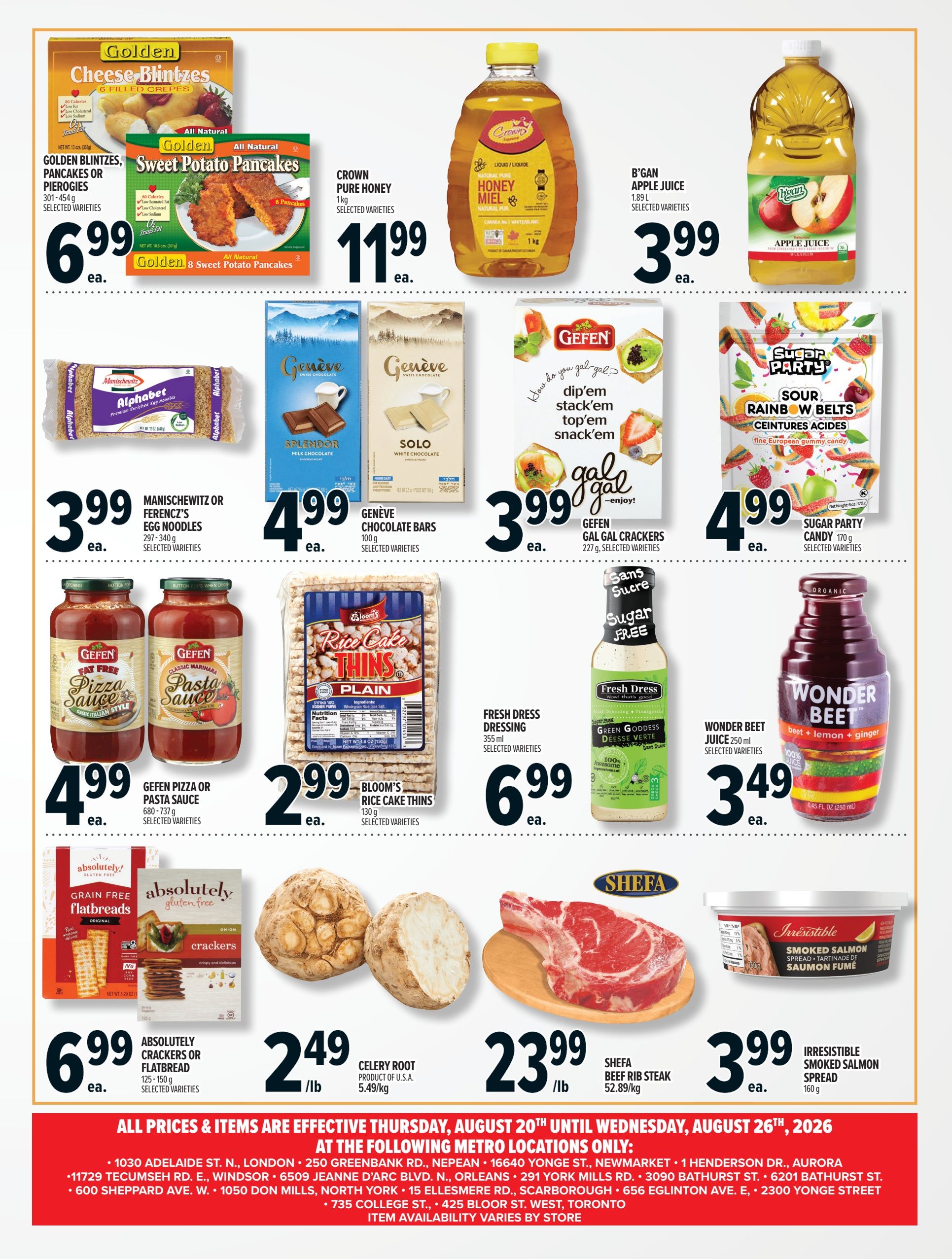 Metro (ON) Rosh Hashanah Flyer August 20 to 26