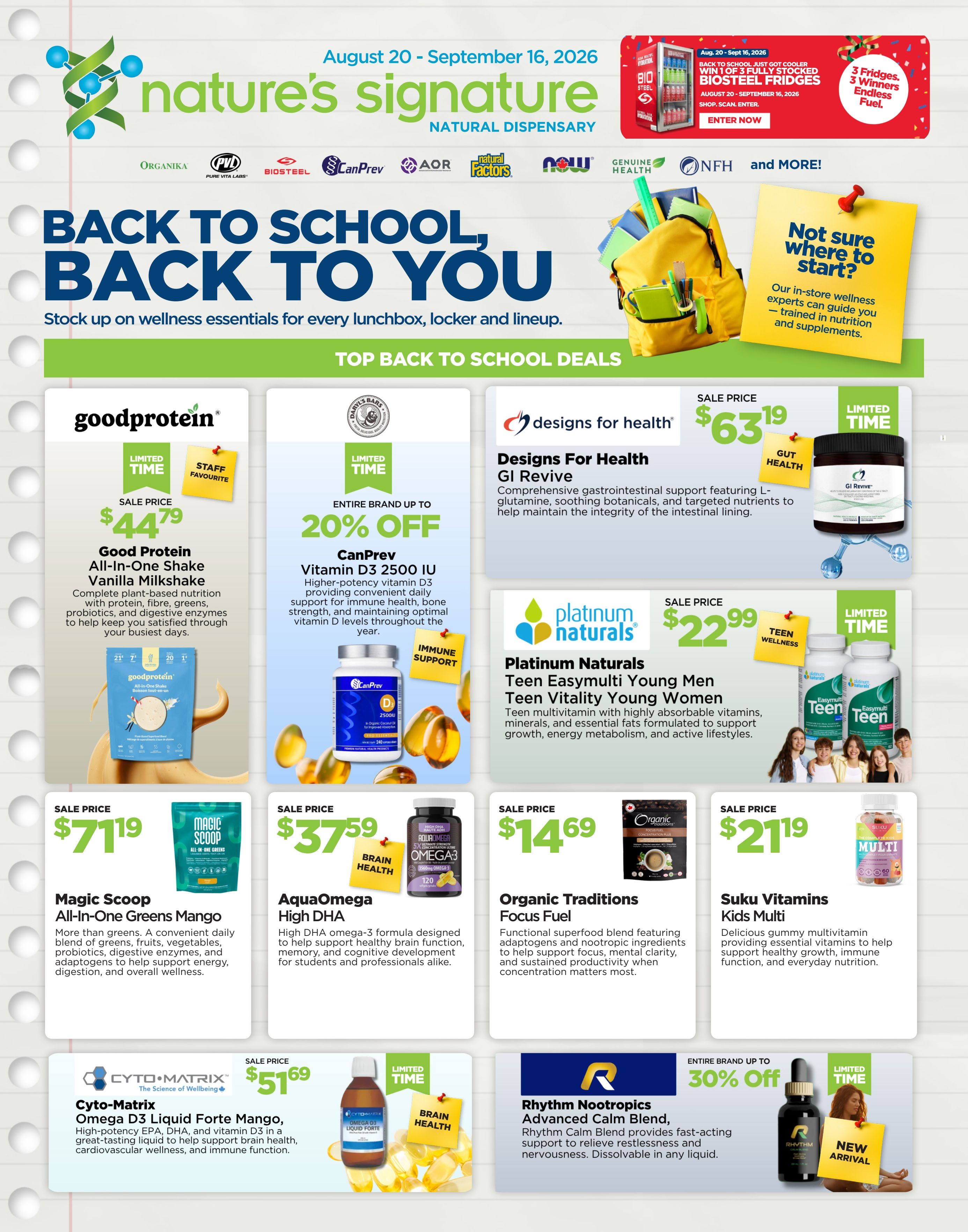 Nature's Signature Flyer August 20 to September 16