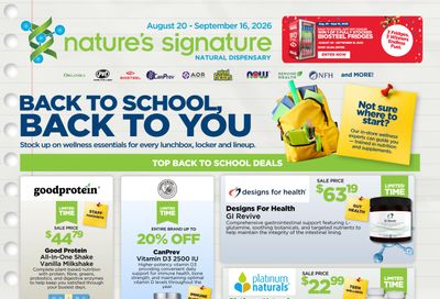 Nature's Signature Flyer August 20 to September 16