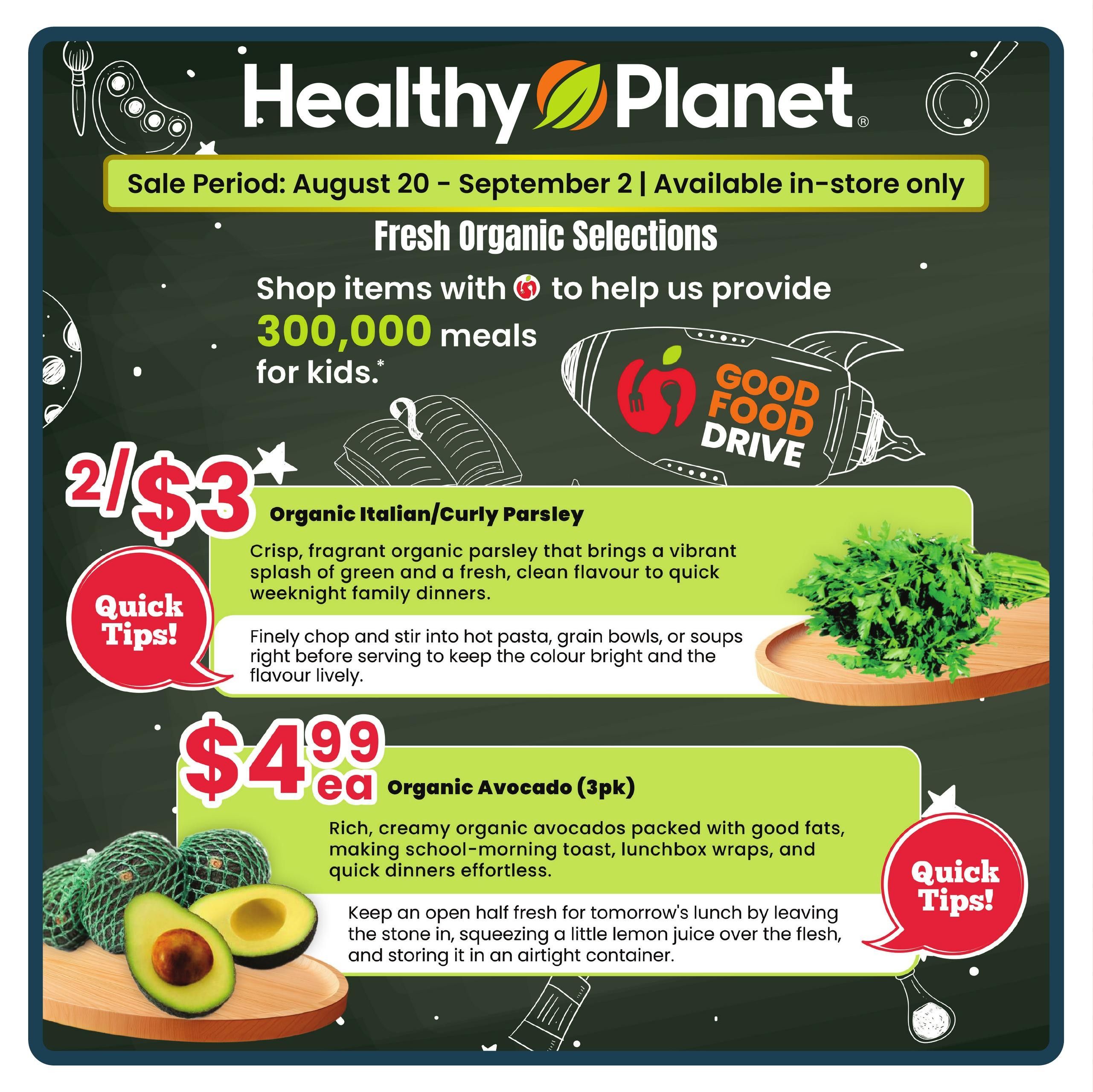 Healthy Planet Flyer August 20 to September 2