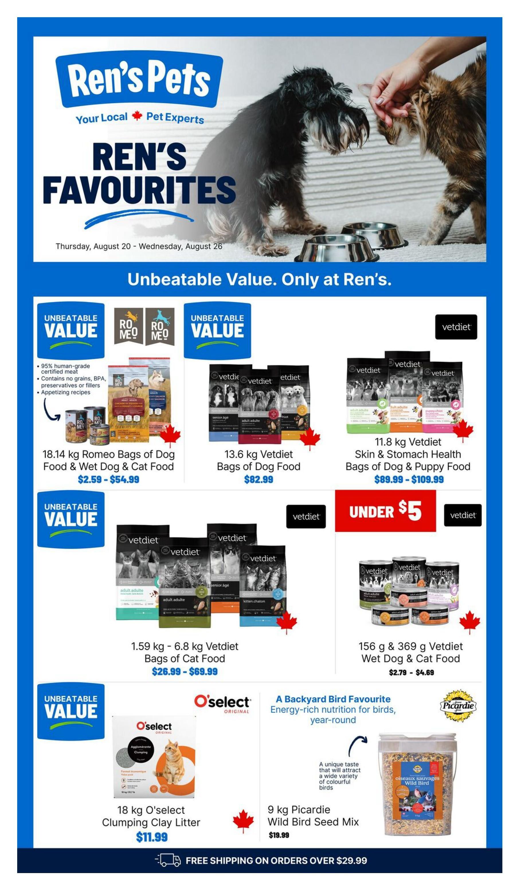 Ren's Pets Flyer August 20 to 26