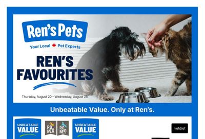 Ren's Pets Flyer August 20 to 26