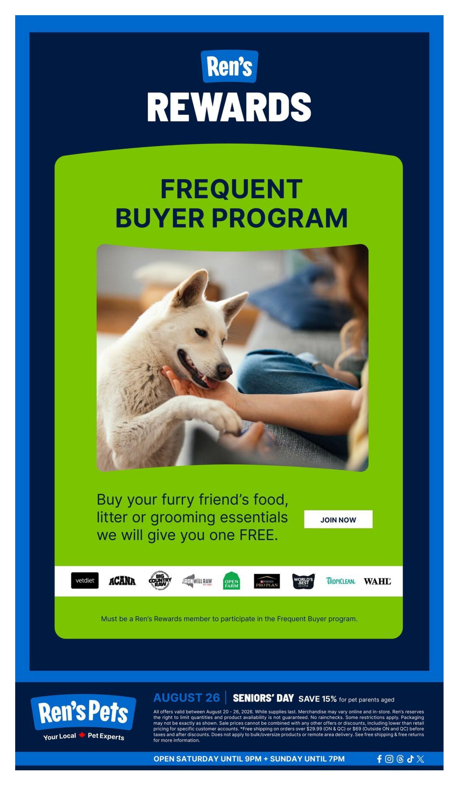 Ren's Pets Flyer August 20 to 26