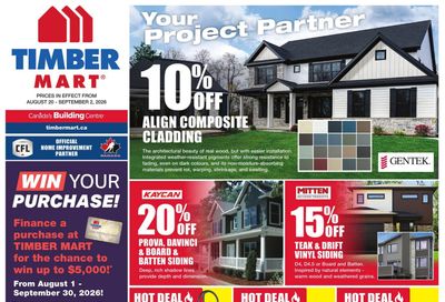 Timber Mart Flyer August 20 to September 2