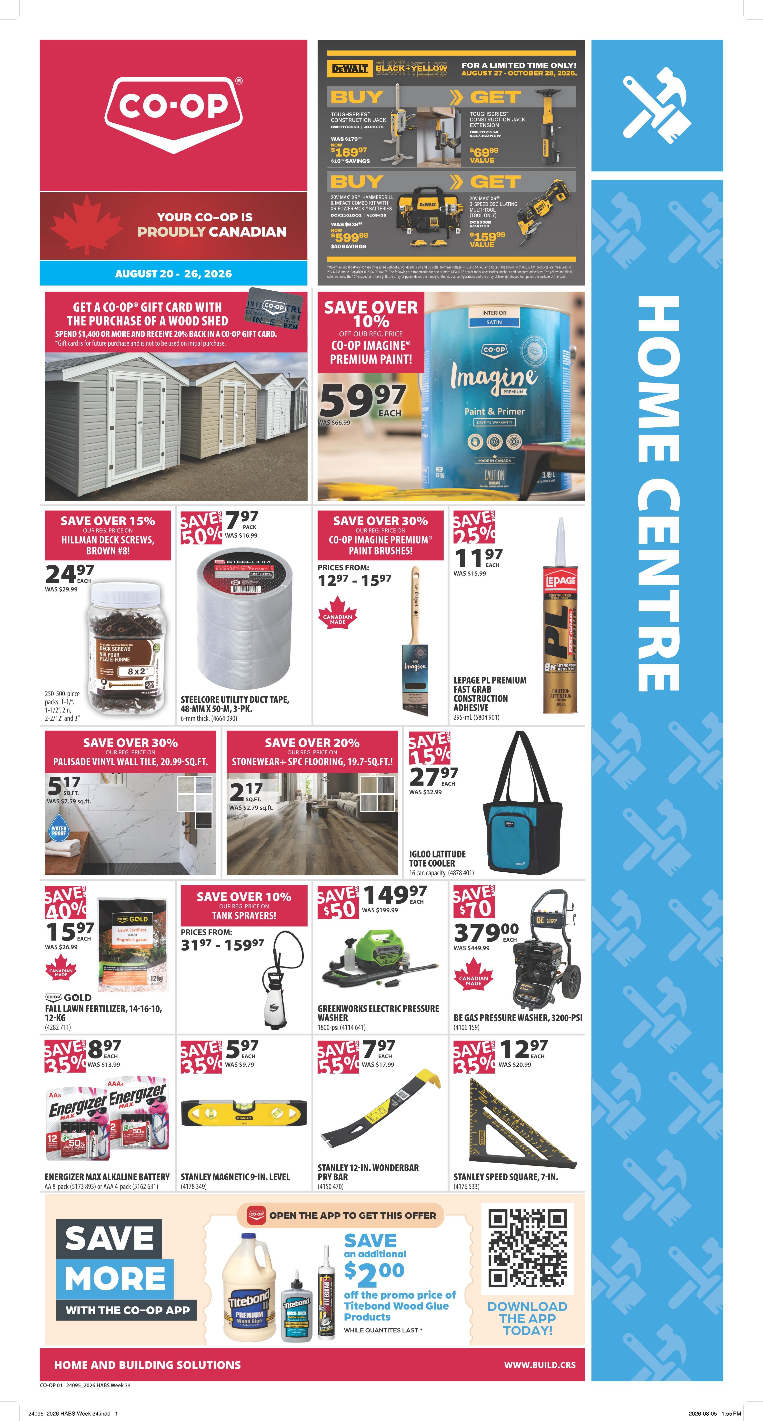 Co-op (West) Home Centre Flyer August 20 to 26