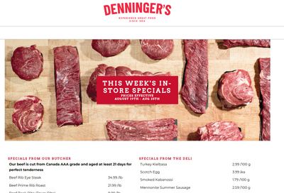 Denninger's Weekly Specials August 19 to 25