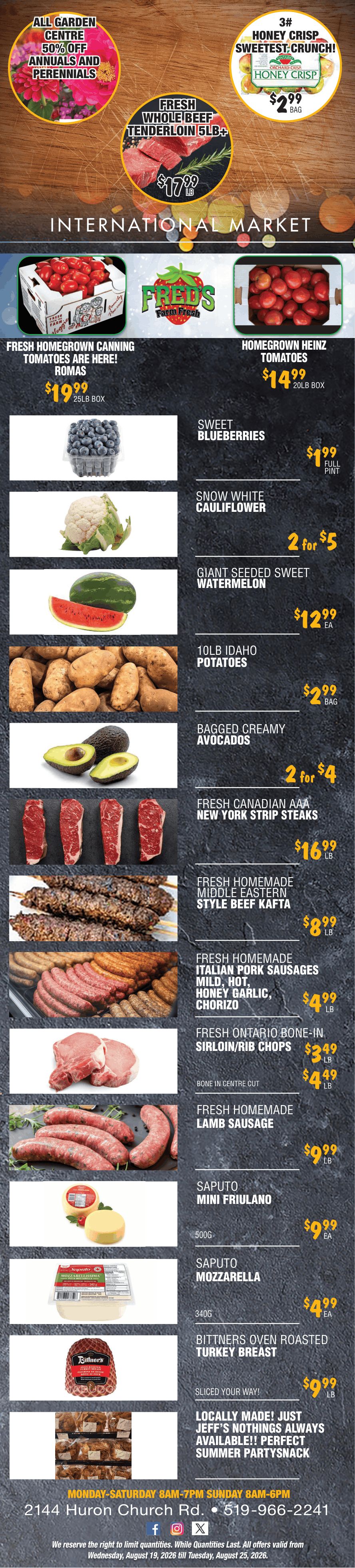 Fred's Farm Fresh Flyer August 19 to 25