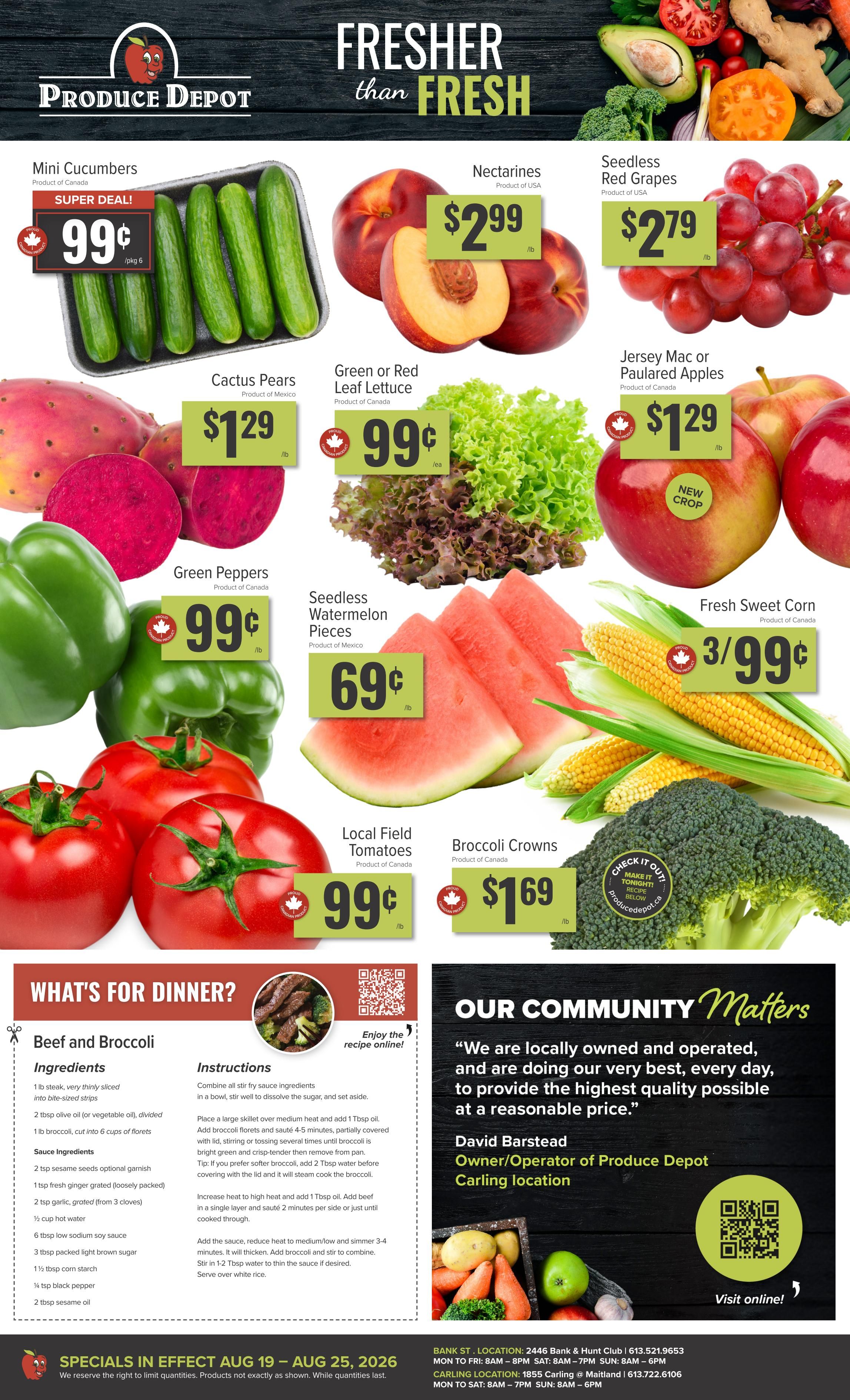 Produce Depot Flyer August 19 to 25