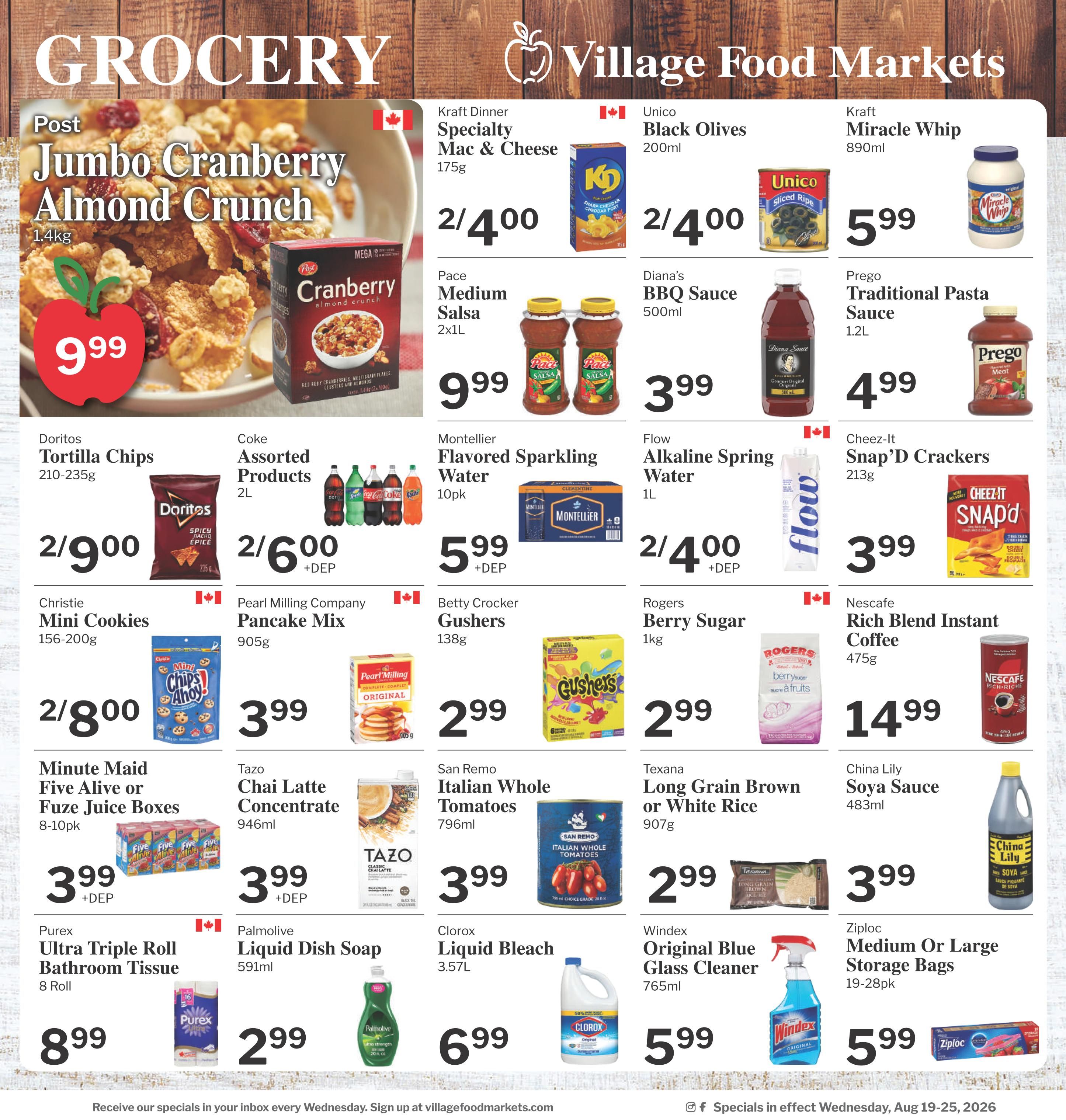 Village Food Markets Flyer August 19 to 25