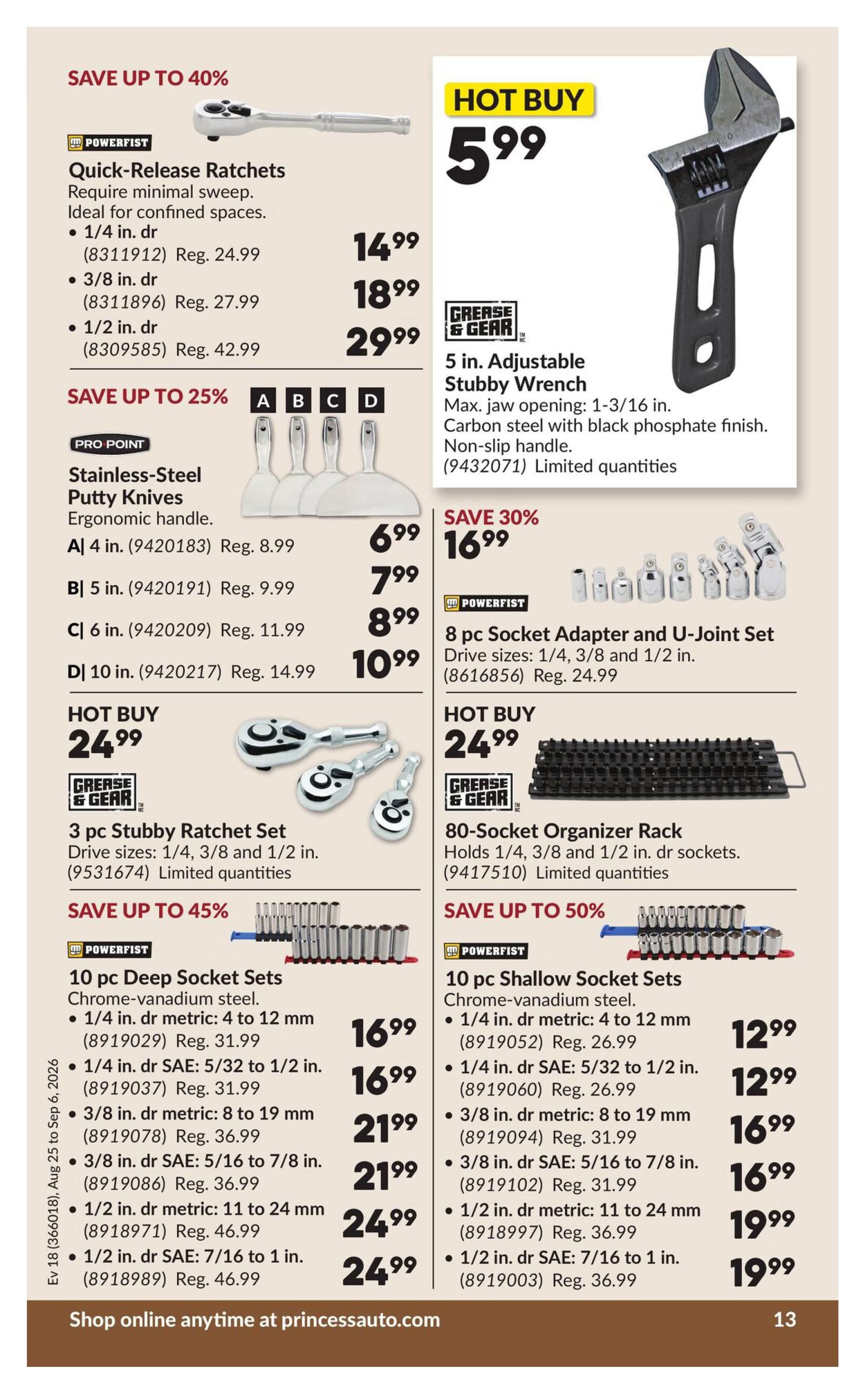 Princess Auto Flyer August 25 to September 6