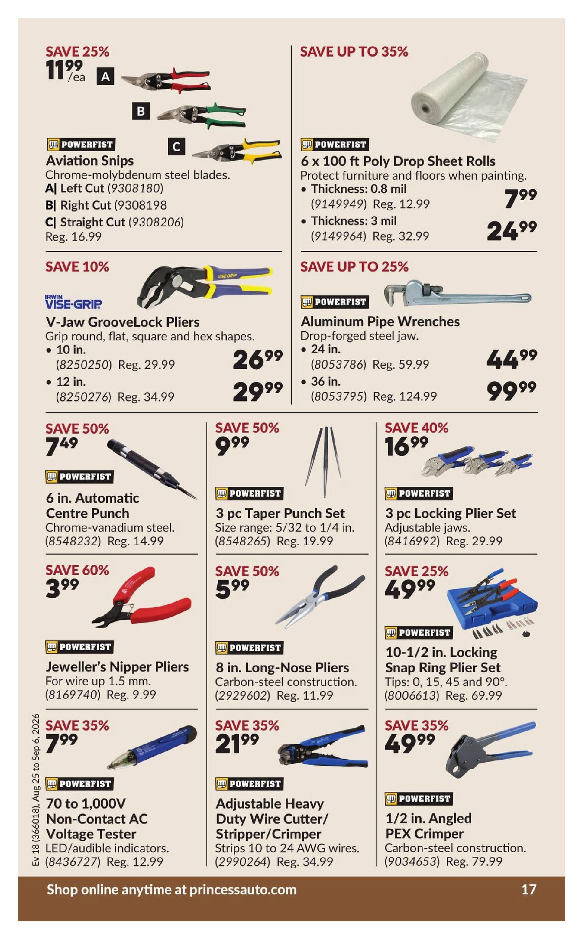 Princess Auto Flyer August 25 to September 6