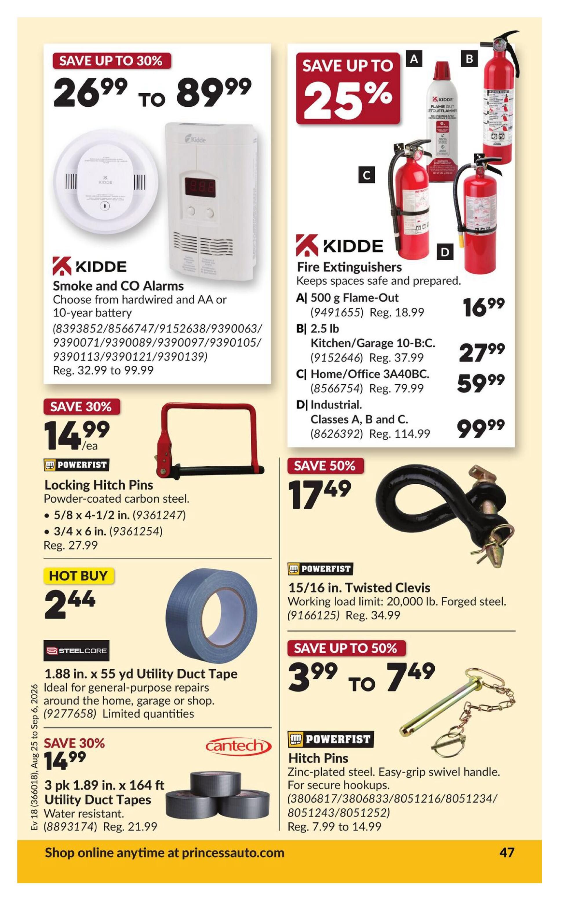 Princess Auto Flyer August 25 to September 6