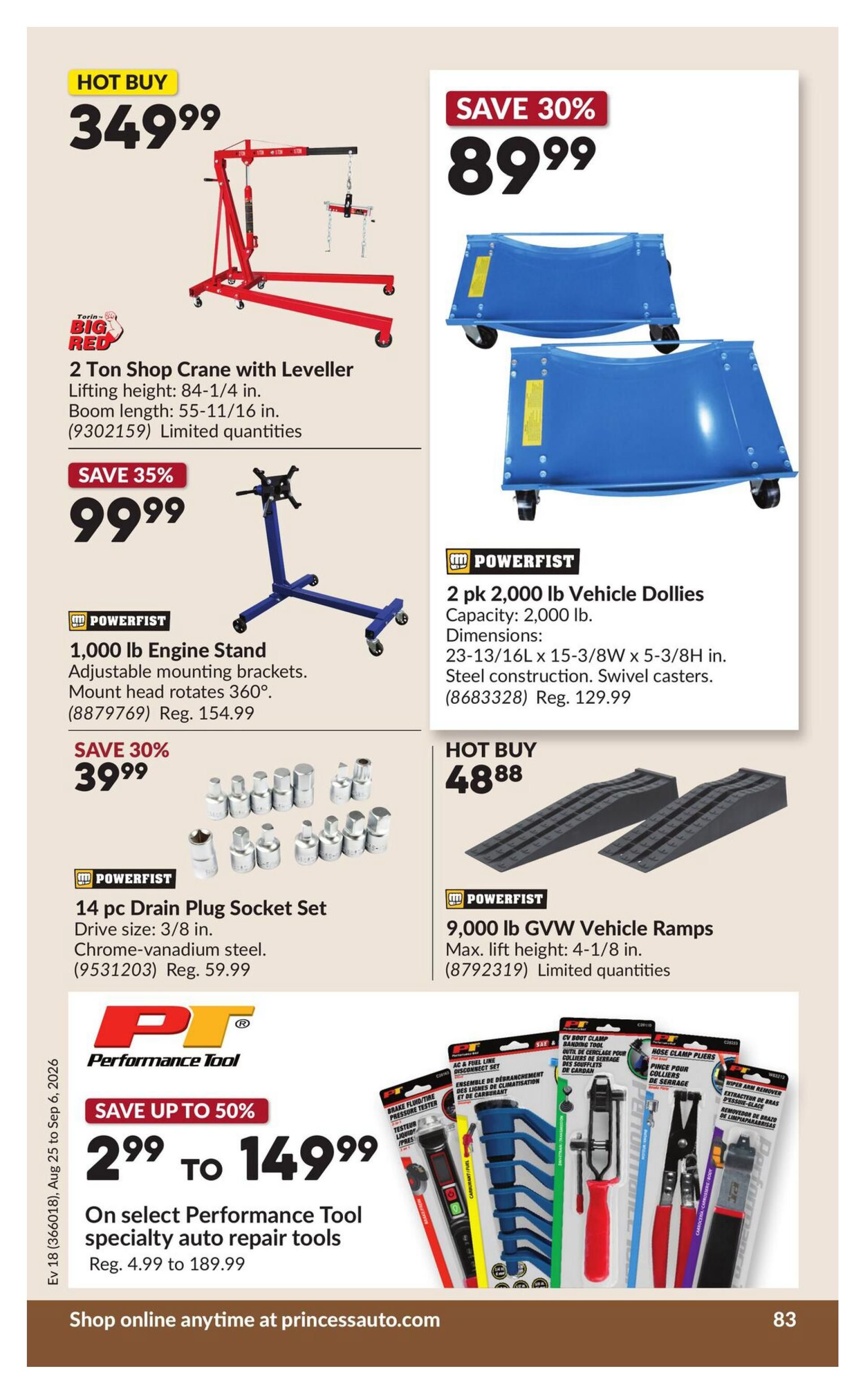 Princess Auto Flyer August 25 to September 6