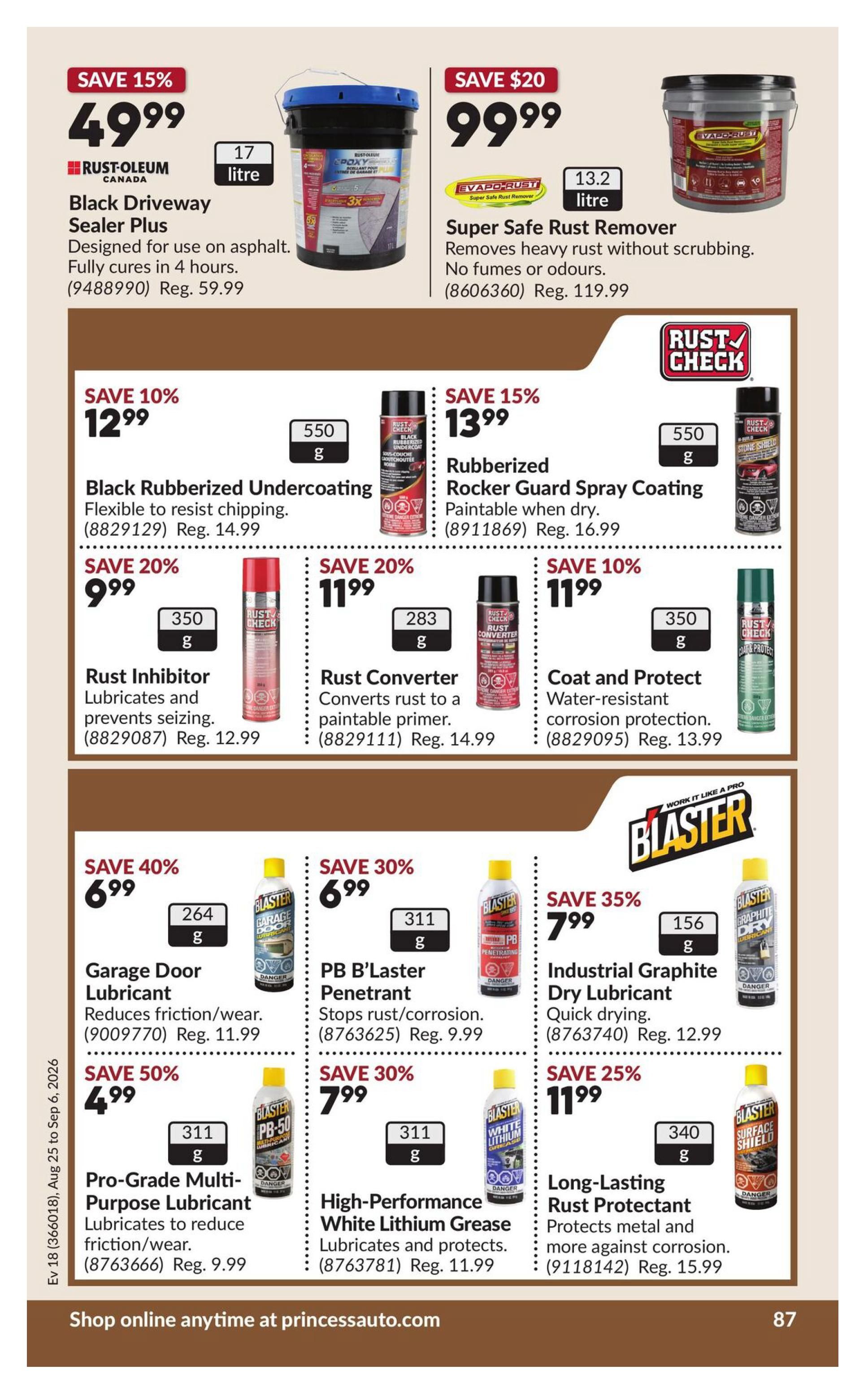 Princess Auto Flyer August 25 to September 6