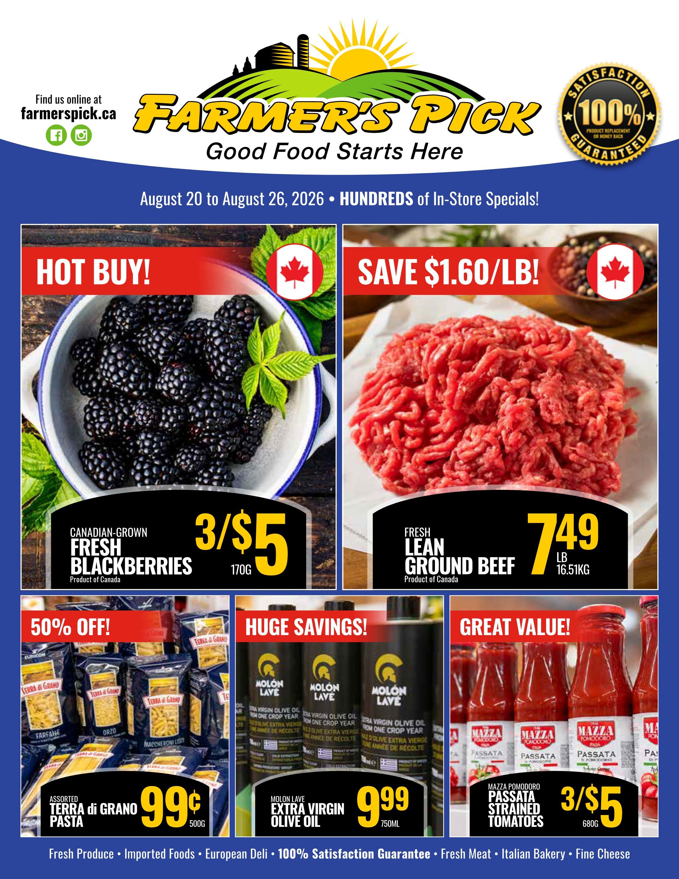 Farmer's Pick Flyer August 20 to 26