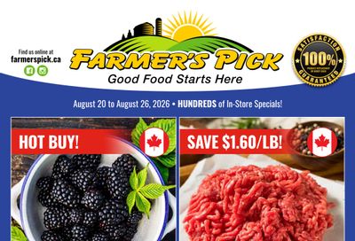Farmer's Pick Flyer August 20 to 26