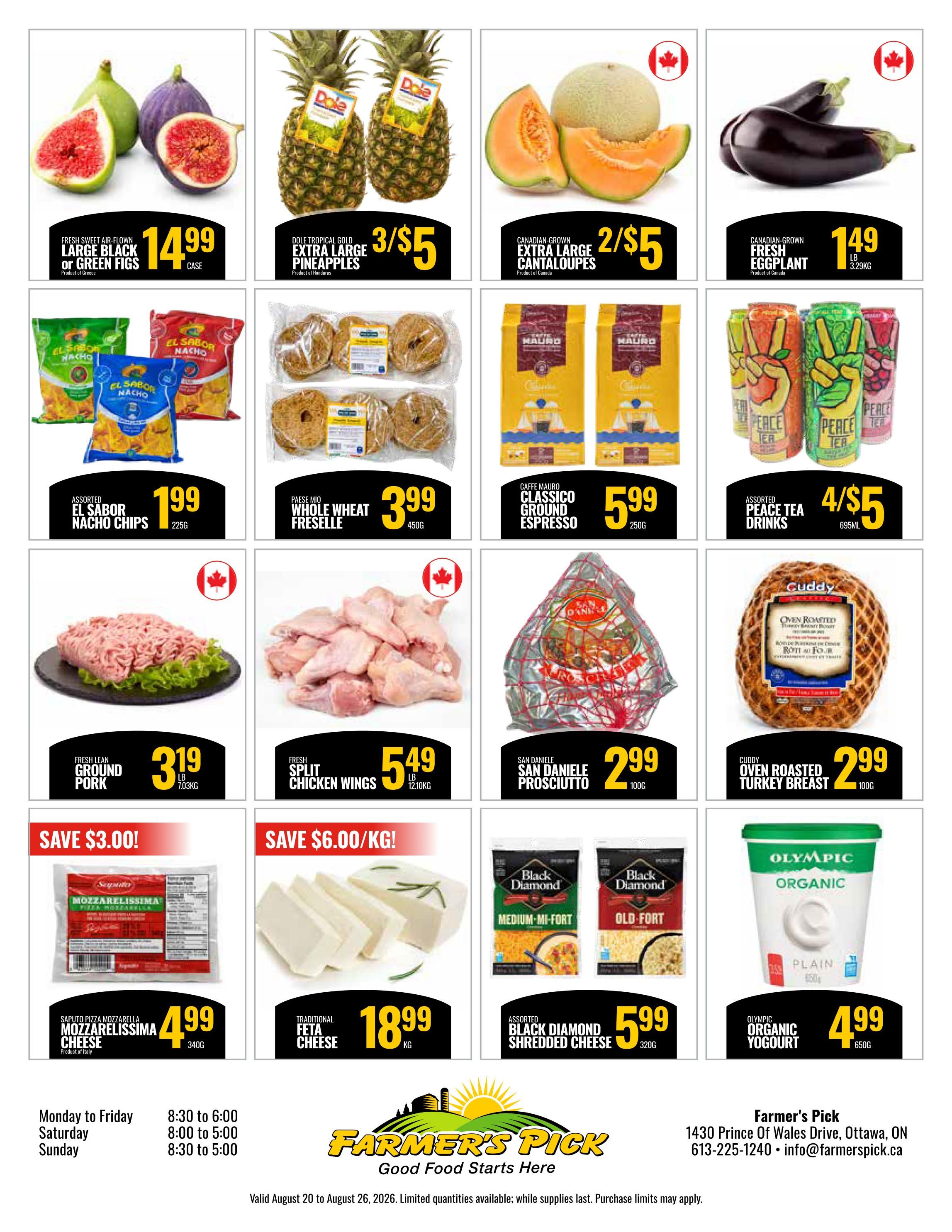 Farmer's Pick Flyer August 20 to 26