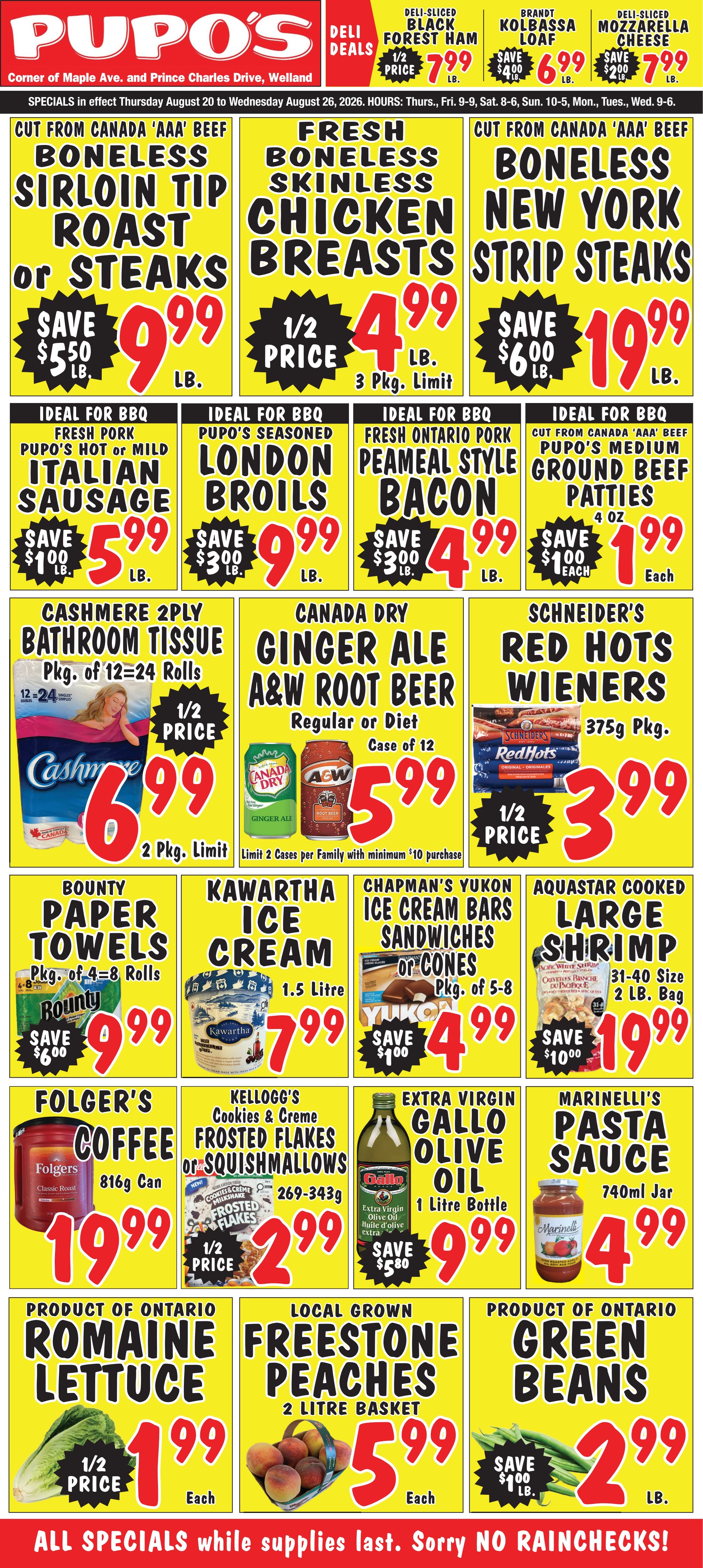 Pupo's Food Market Flyer August 20 to 26