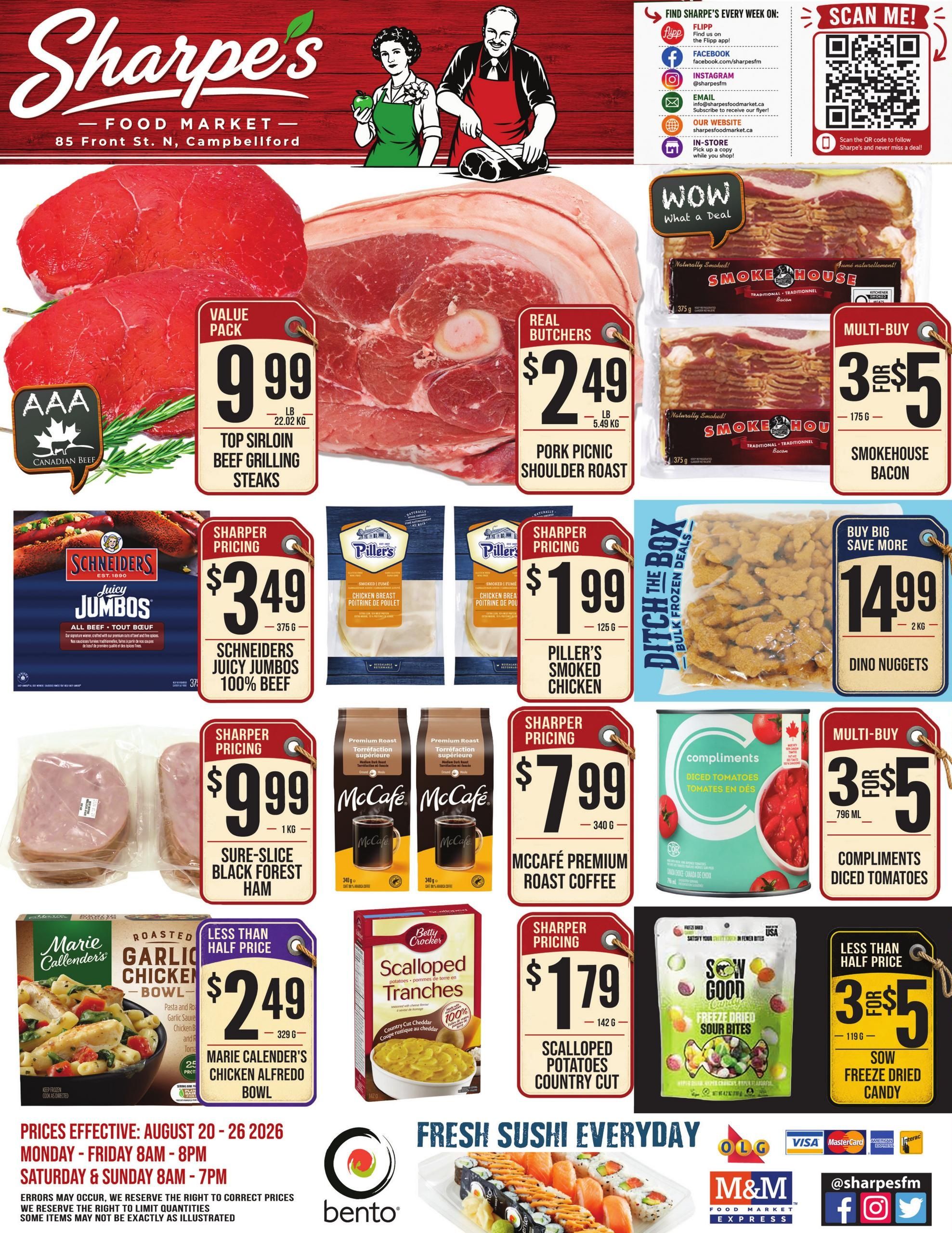 Sharpe's Food Market Flyer August 20 to 26