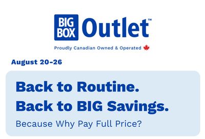 Big Box Outlet Store Flyer August 20 to 26