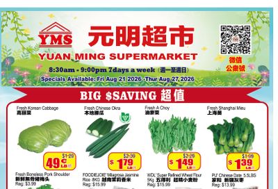 Yuan Ming Supermarket Flyer August 21 to 27