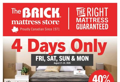 The Brick Mattress Store Flyer August 20 to September 2