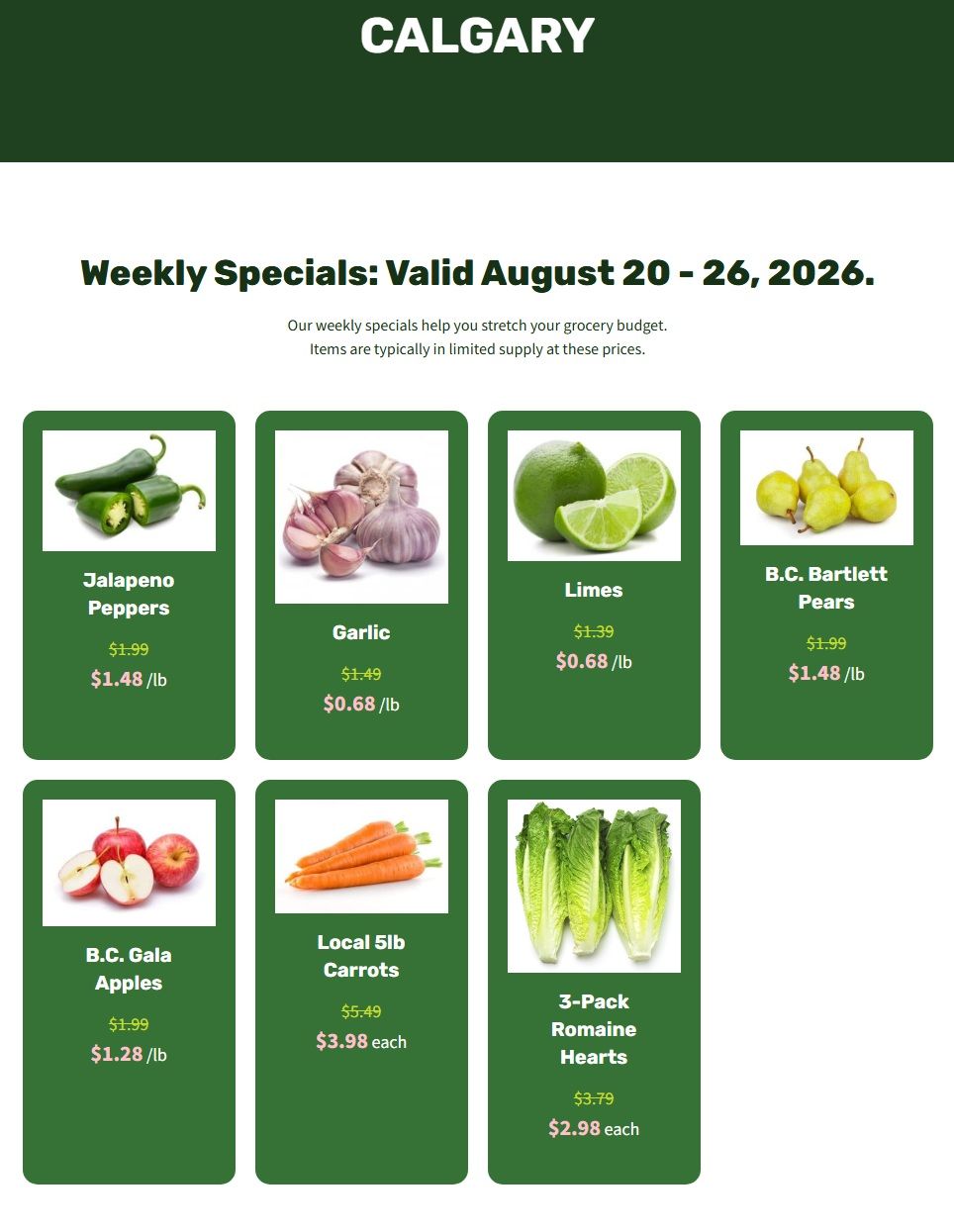 H&W Produce Flyer August 20 to 26
