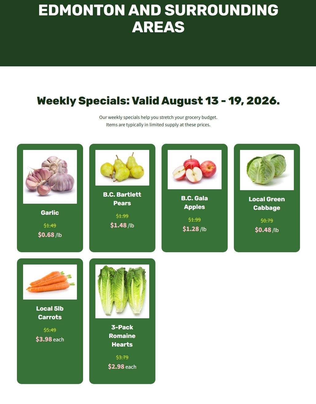 H&W Produce Flyer August 20 to 26