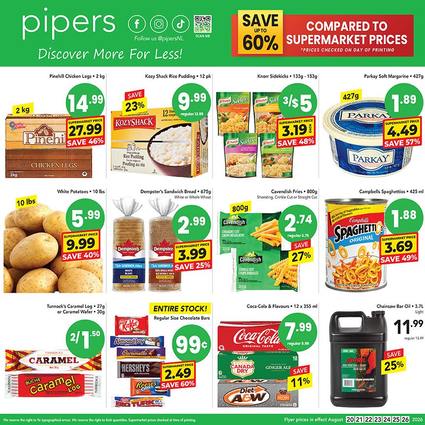Pipers Superstore Flyer August 20 to 26