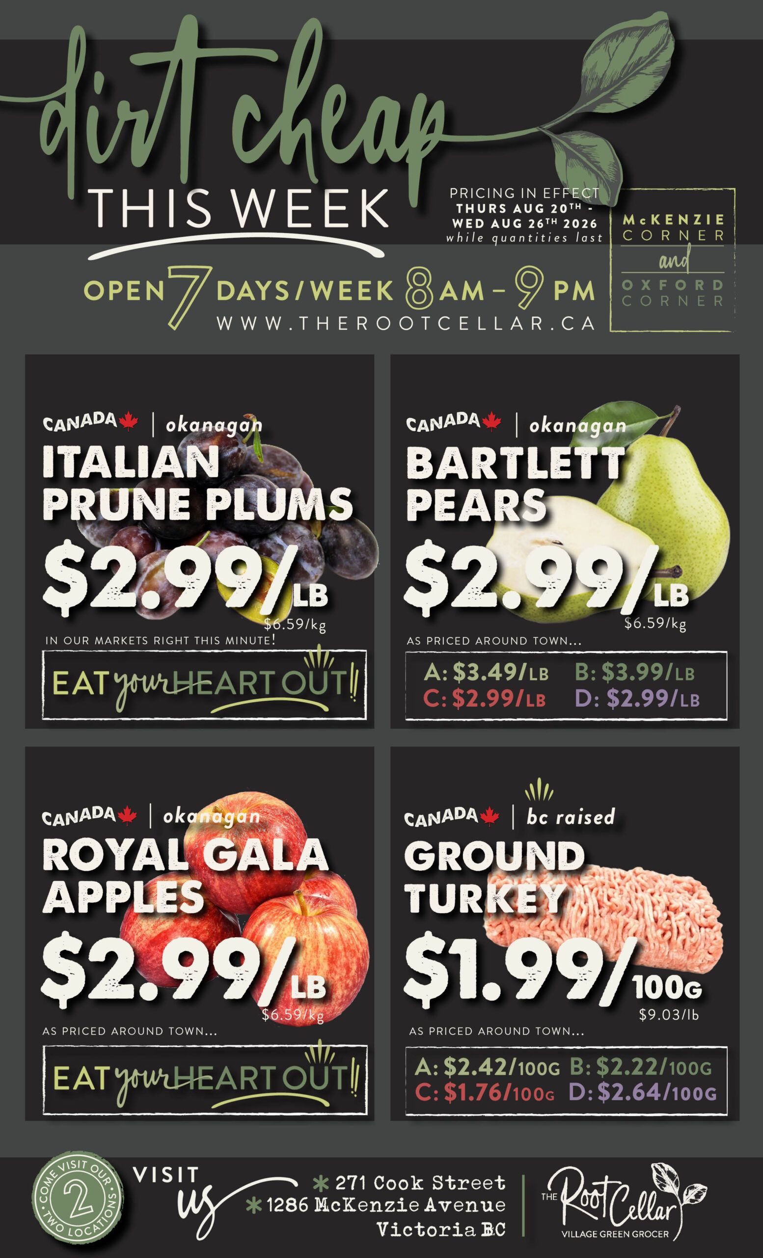 The Root Cellar Flyer August 20 to 26