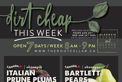 The Root Cellar Flyer August 20 to 26
