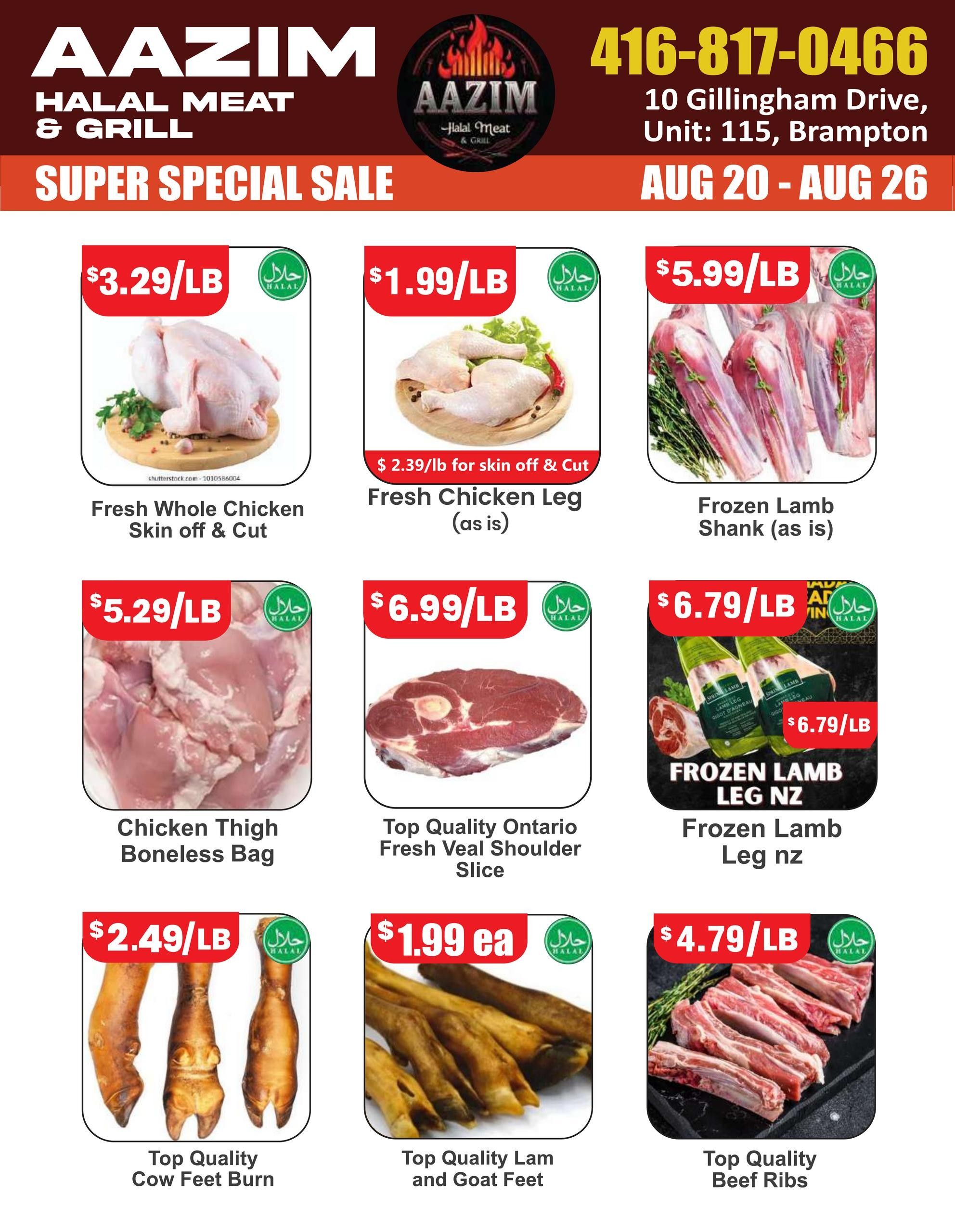 Aazim Halal Meat & Grill Flyer August 20 to 26