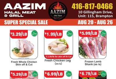 Aazim Halal Meat & Grill Flyer August 20 to 26