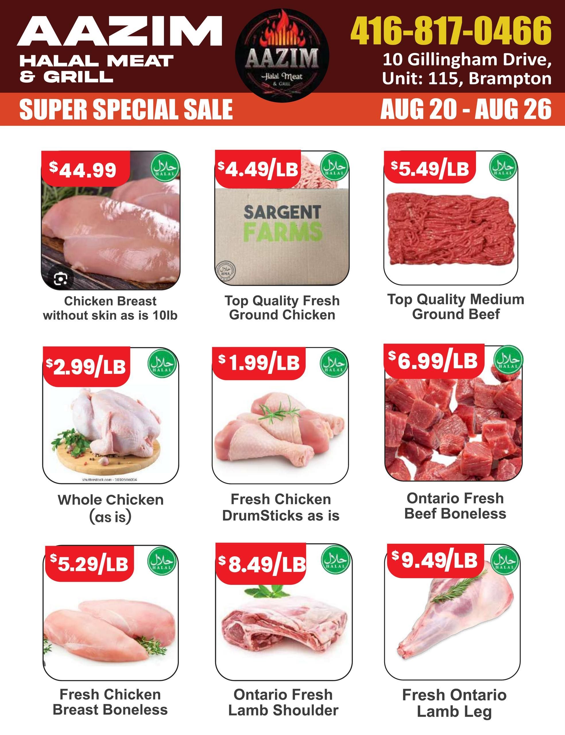 Aazim Halal Meat & Grill Flyer August 20 to 26
