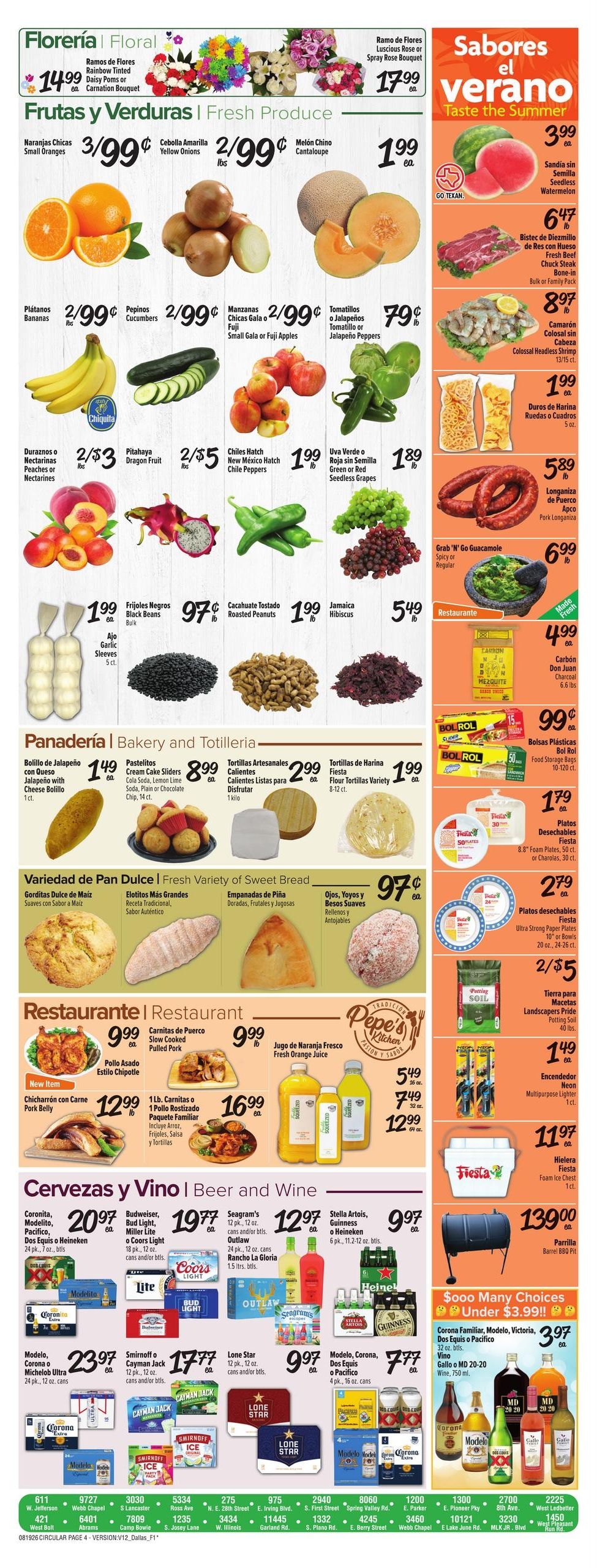 Fiesta Mart (Dallas–Richardson Area, TX) Weekly Ad August 19 - 25, 2026