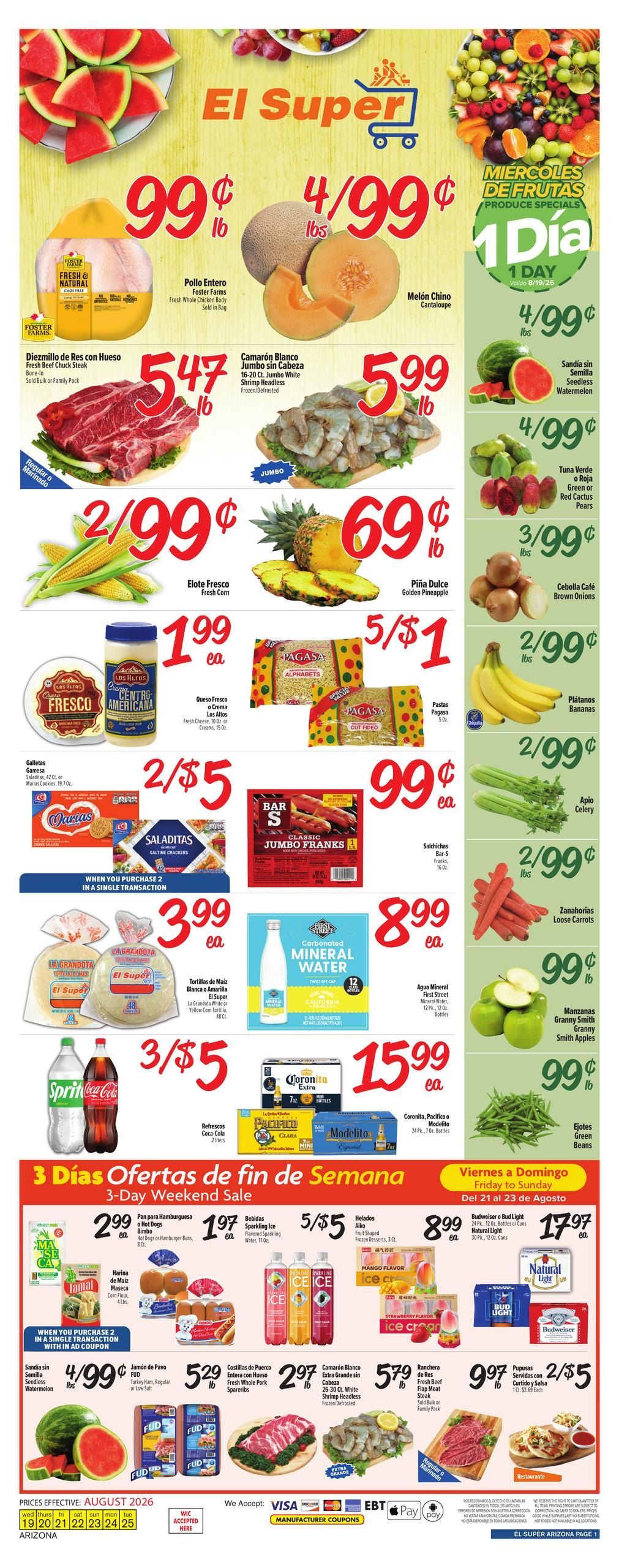 El Super (AZ) Weekly Ad August 19 - 25, 2026