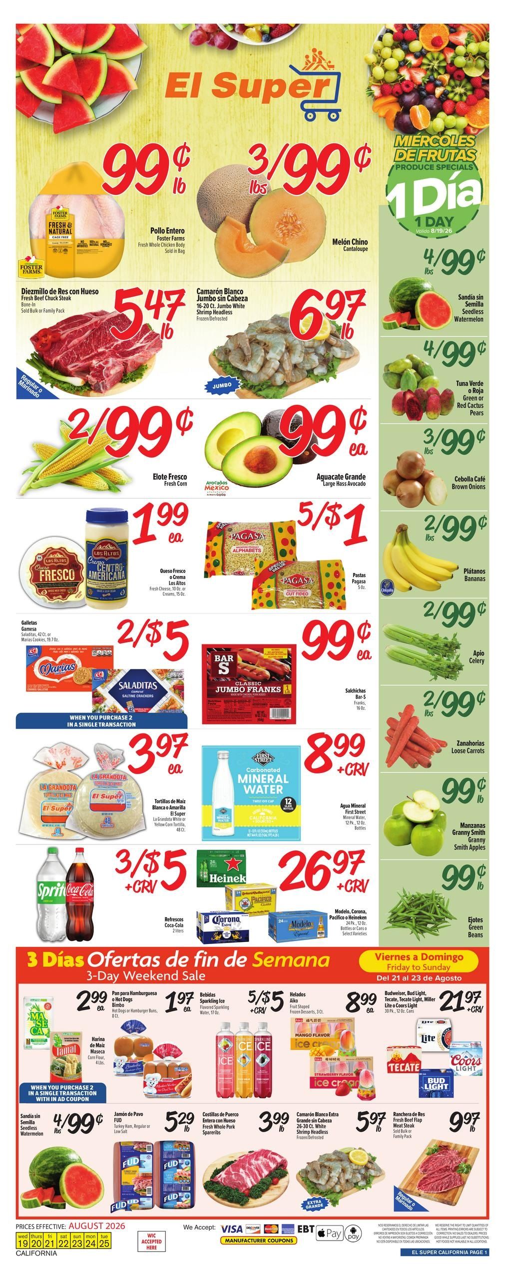 El Super (Burbank Area, CA) Weekly Ad August 19 - 25, 2026