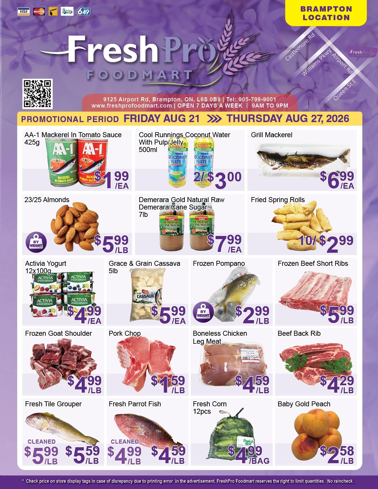 FreshPro Foodmart (Brampton) Flyer August 21 to 27