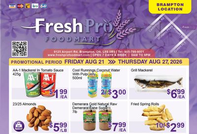 FreshPro Foodmart (Brampton) Flyer August 21 to 27
