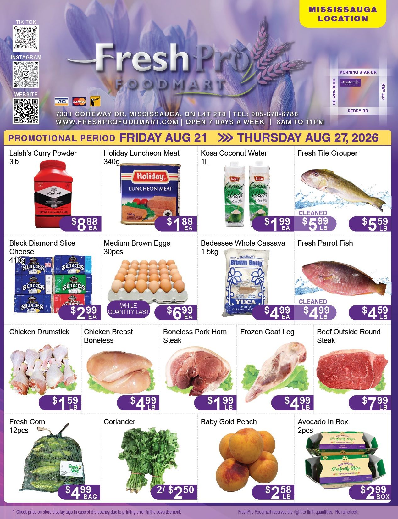FreshPro Foodmart (Mississauga) Flyer August 21 to 27